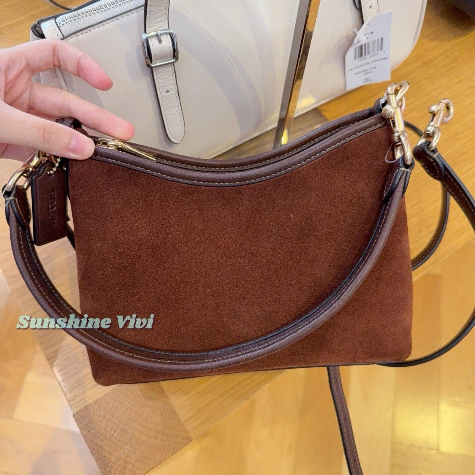 Coach NWT Coach Laurel Small Bag CCF14 Suede Vintage Brown/Maple Size ONE SIZE - 2 Thumbnail