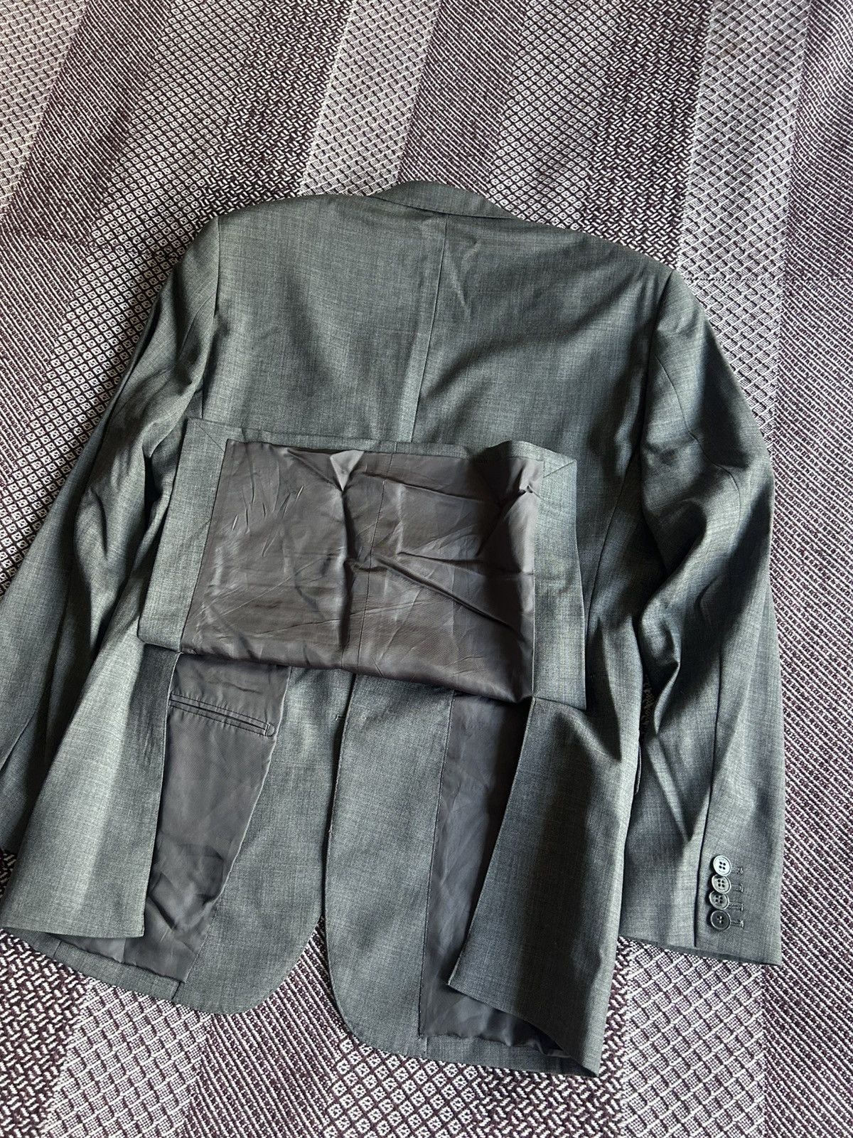 Boggi × Designer Boggi Milano Luxury Blazer Mens Grey Pure Wool 120’S Size 48 Size 48R - 11 Thumbnail