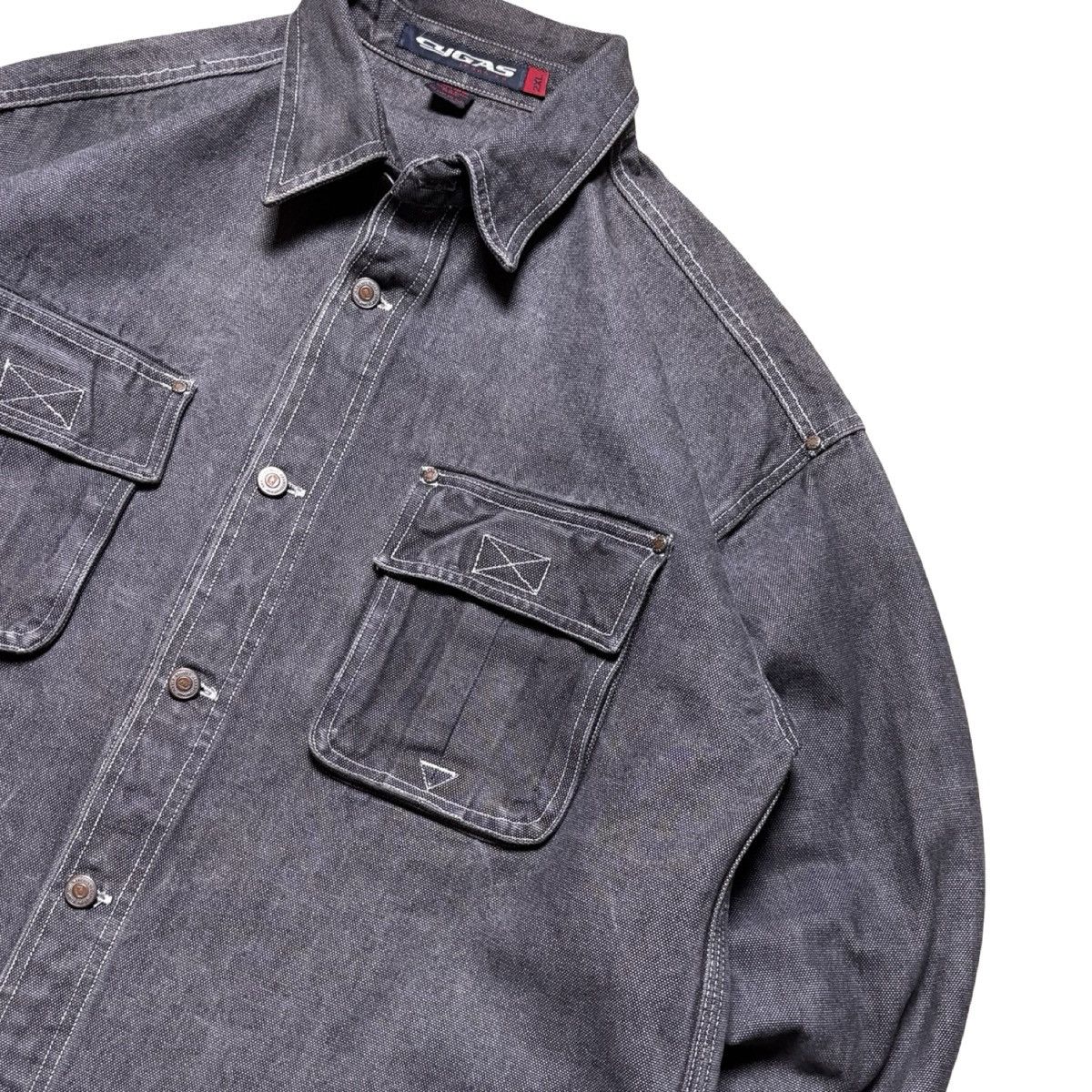 Other Vintage Y2K Cygas Denim Trucker Jacket Grey Mens 2XL Rap Hip Size US XXL / EU 58 / 5 - 2 Thumbnail