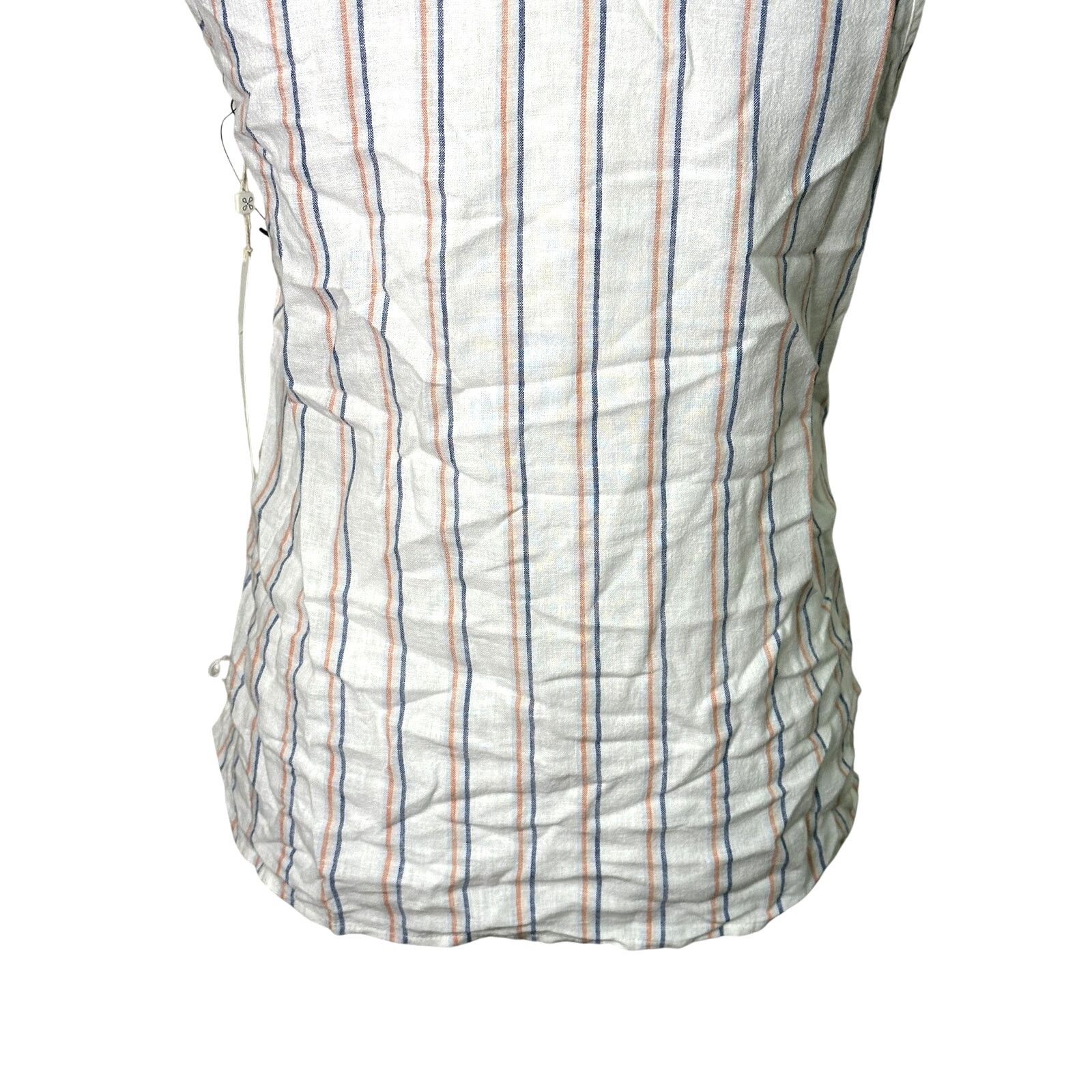 Other Caslon Blouse Sleeveless Button Striped White/Multi XS NWT Size XS / US 0-2 / IT 36-38 - 6 Thumbnail