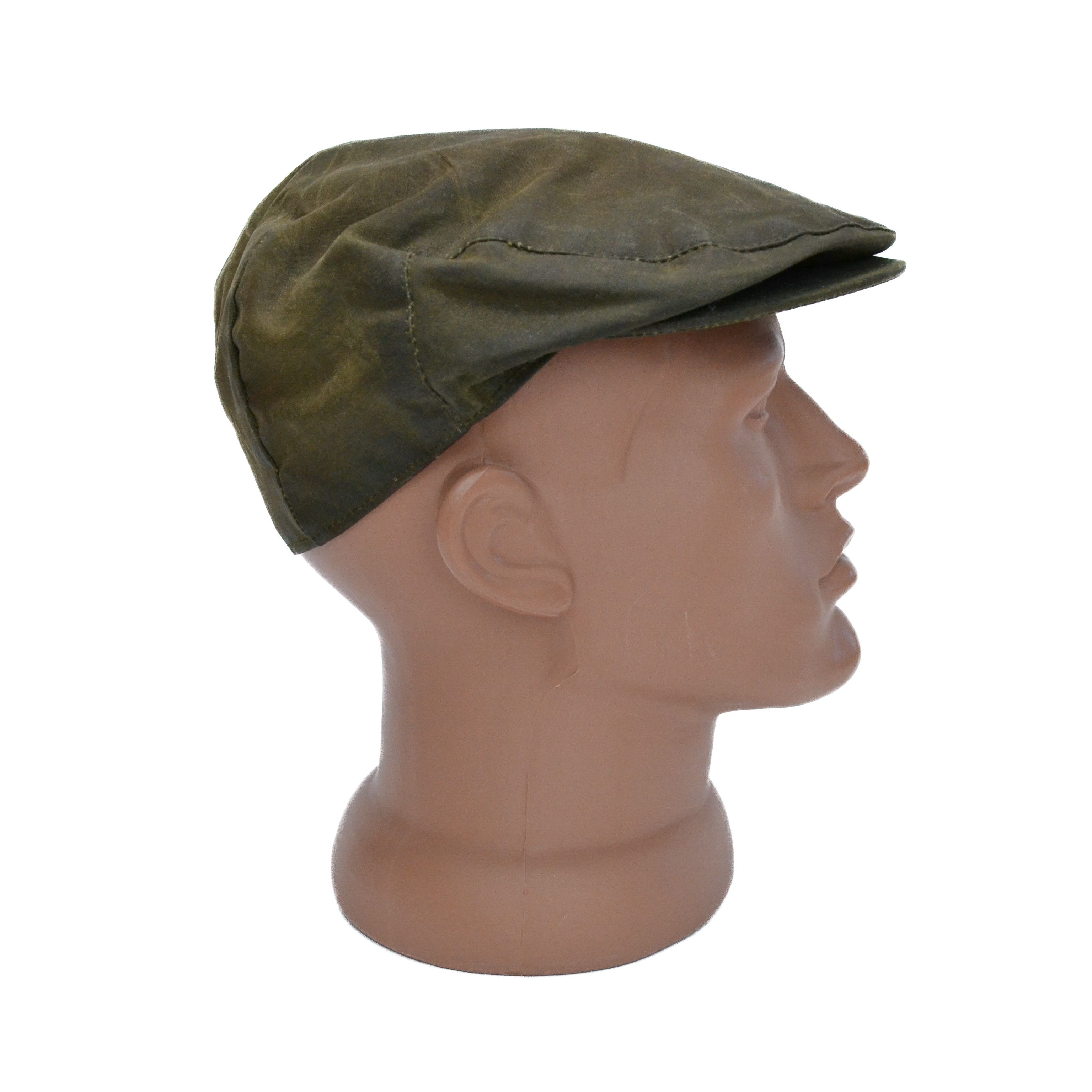 Vintage Barbour Green Waxed Cotton Men's Flat Cap