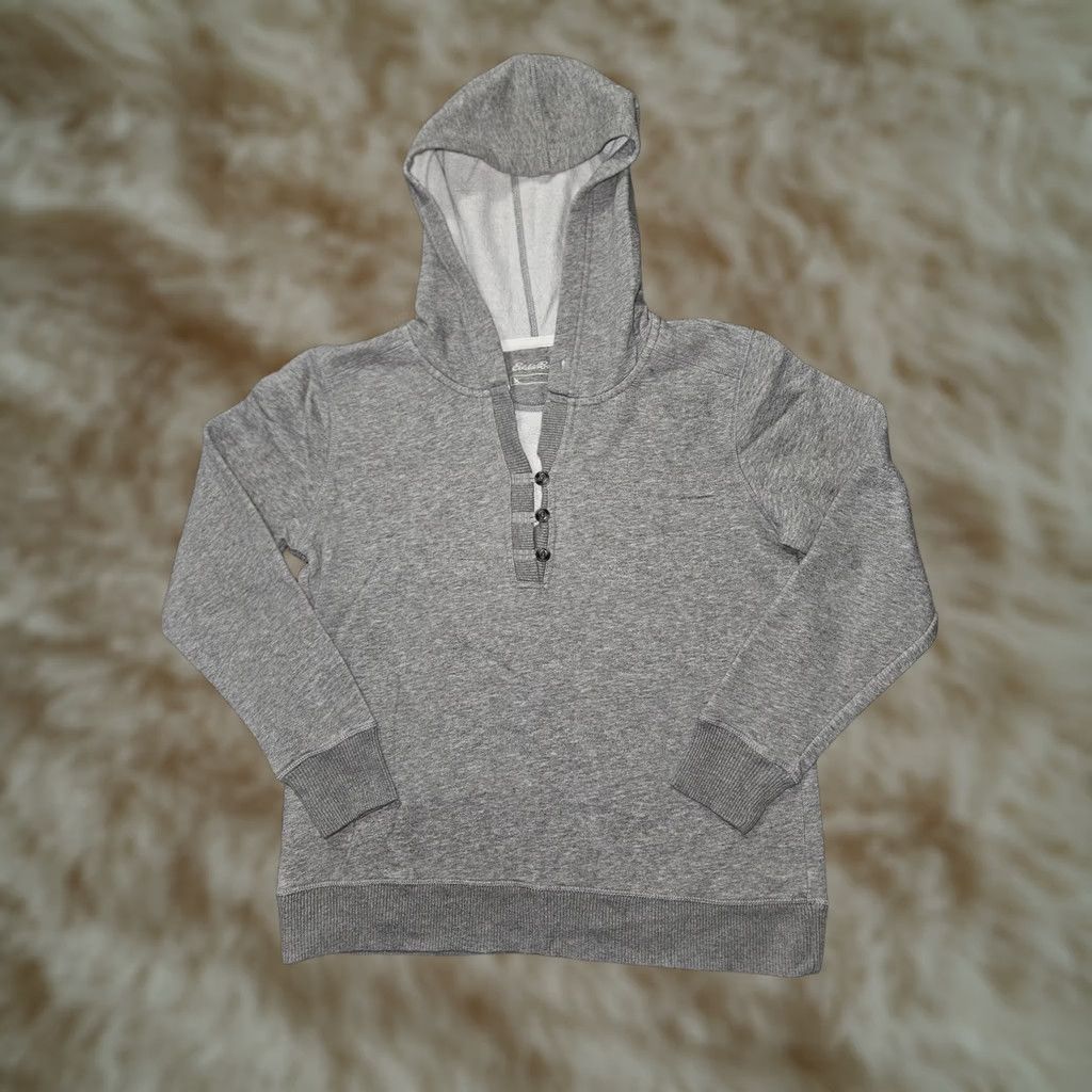Eddie Bauer Eddie Bauer Hoodie Womens Large Gray Henley Fleece Pullover Long Sleeve Casual Size L / US 10 / IT 46 - 1 Thumbnail