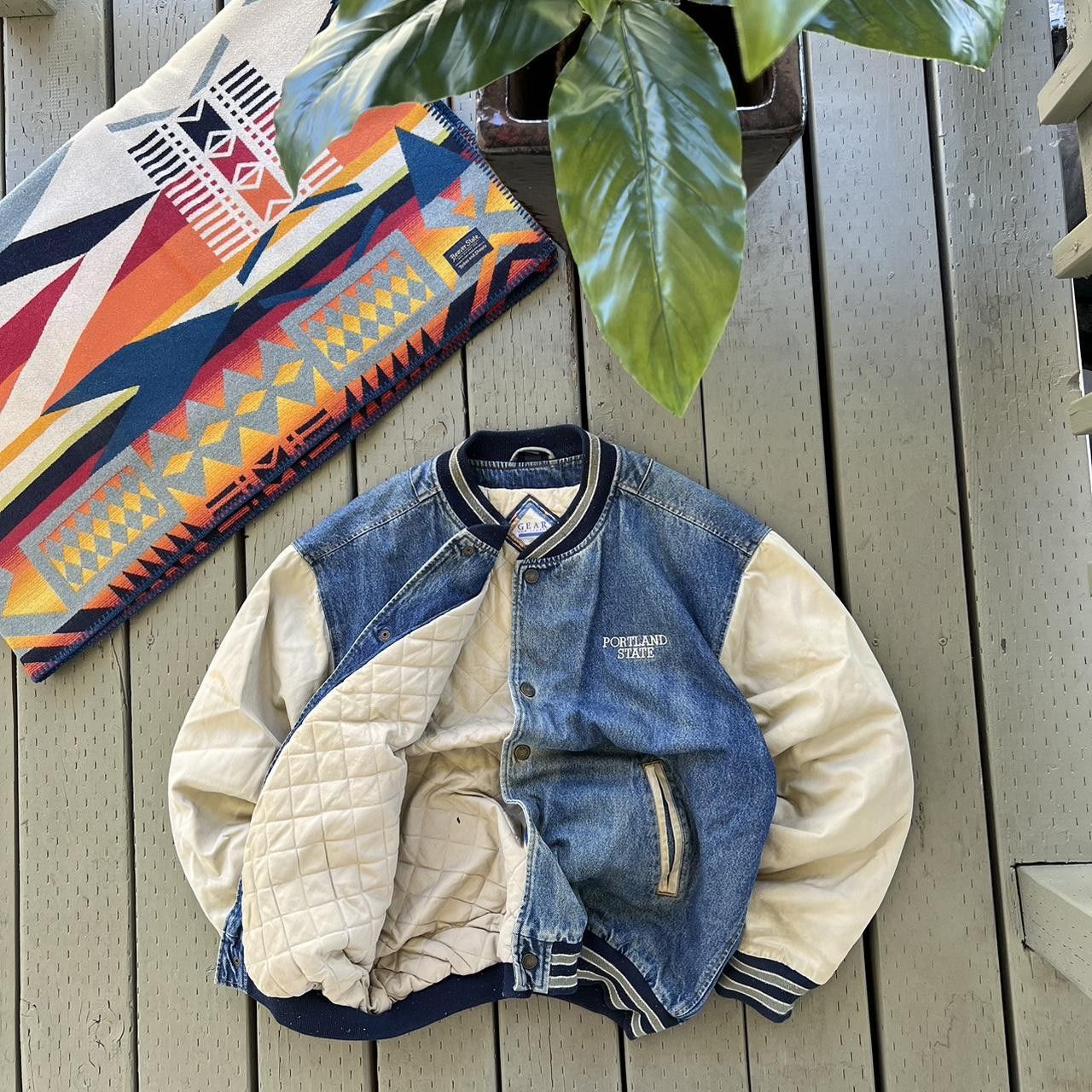 Vintage Vintage Portland state Denim Jacket 90s Bomber Quilt Lined Size US XL / EU 56 / 4 - 3 Thumbnail