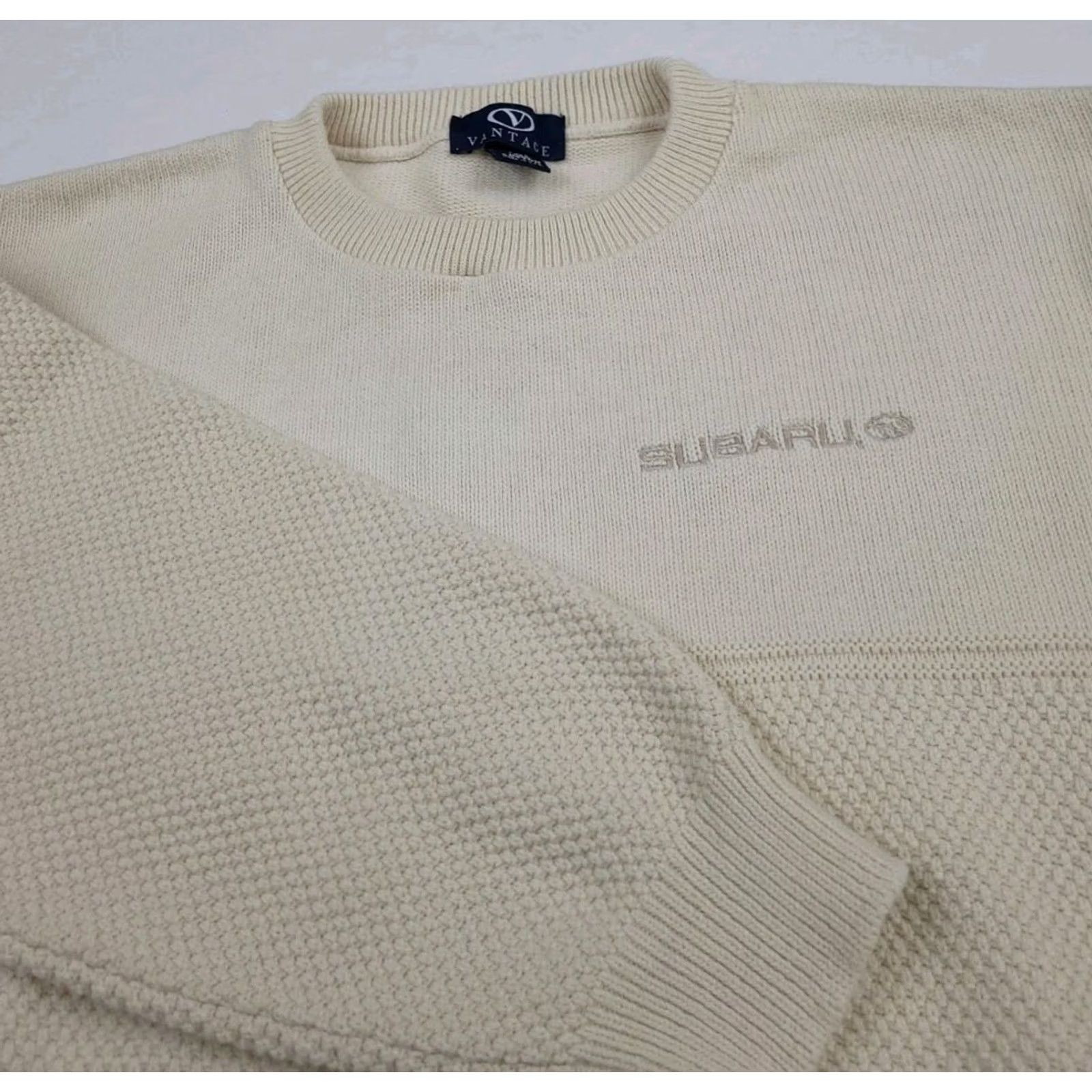 Vintage Vintage Subaru Logo Sweater Cotton Knit Cream USA Made Car Sport Vtg Size US M / EU 48-50 / 2 - 3 Thumbnail