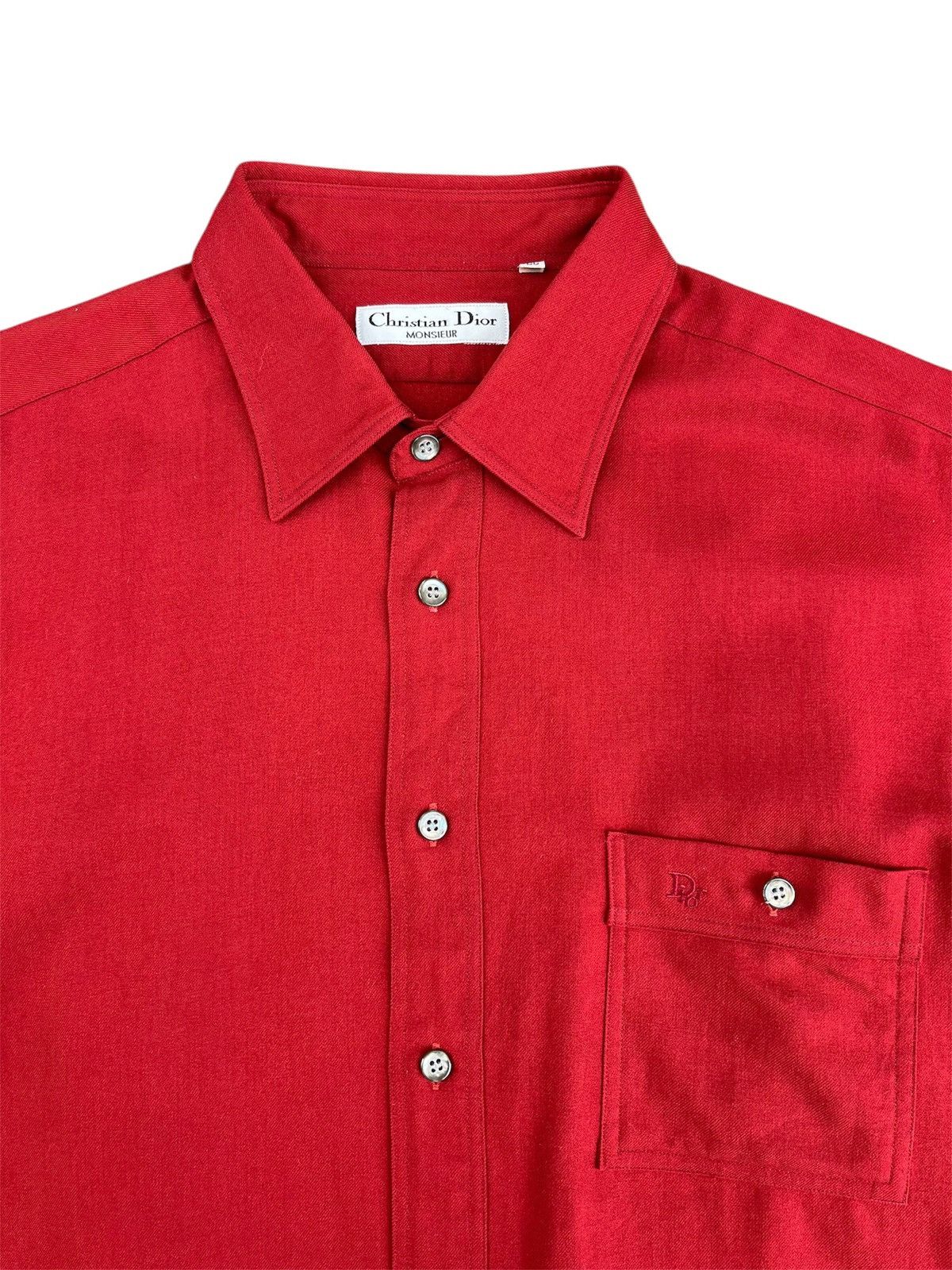 Dior Vintage Christian Dior Monsieur Button Up Shirt Red Size US L / EU 52-54 / 3 - 3 Thumbnail