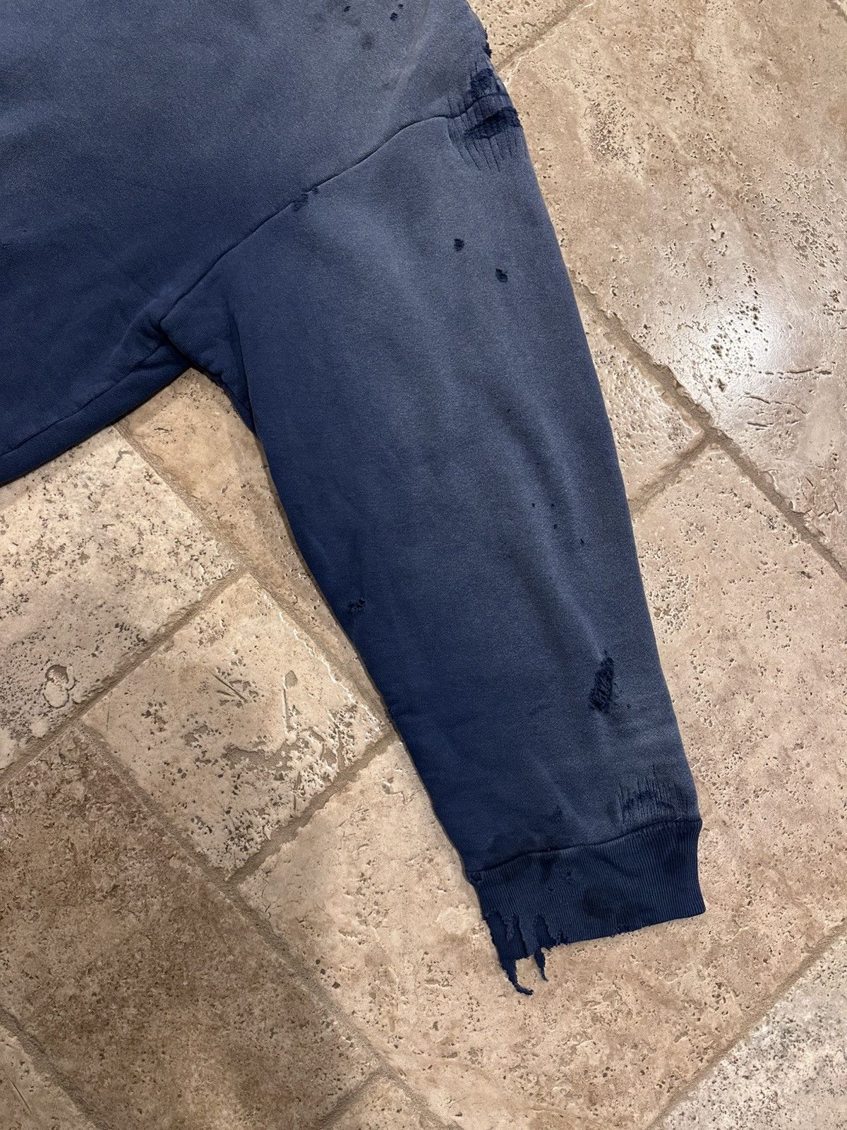 READYMADE Readymade Navy Washed Distressed Dirty Double Layered Hoodie Size US M / EU 48-50 / 2 - 6 Thumbnail