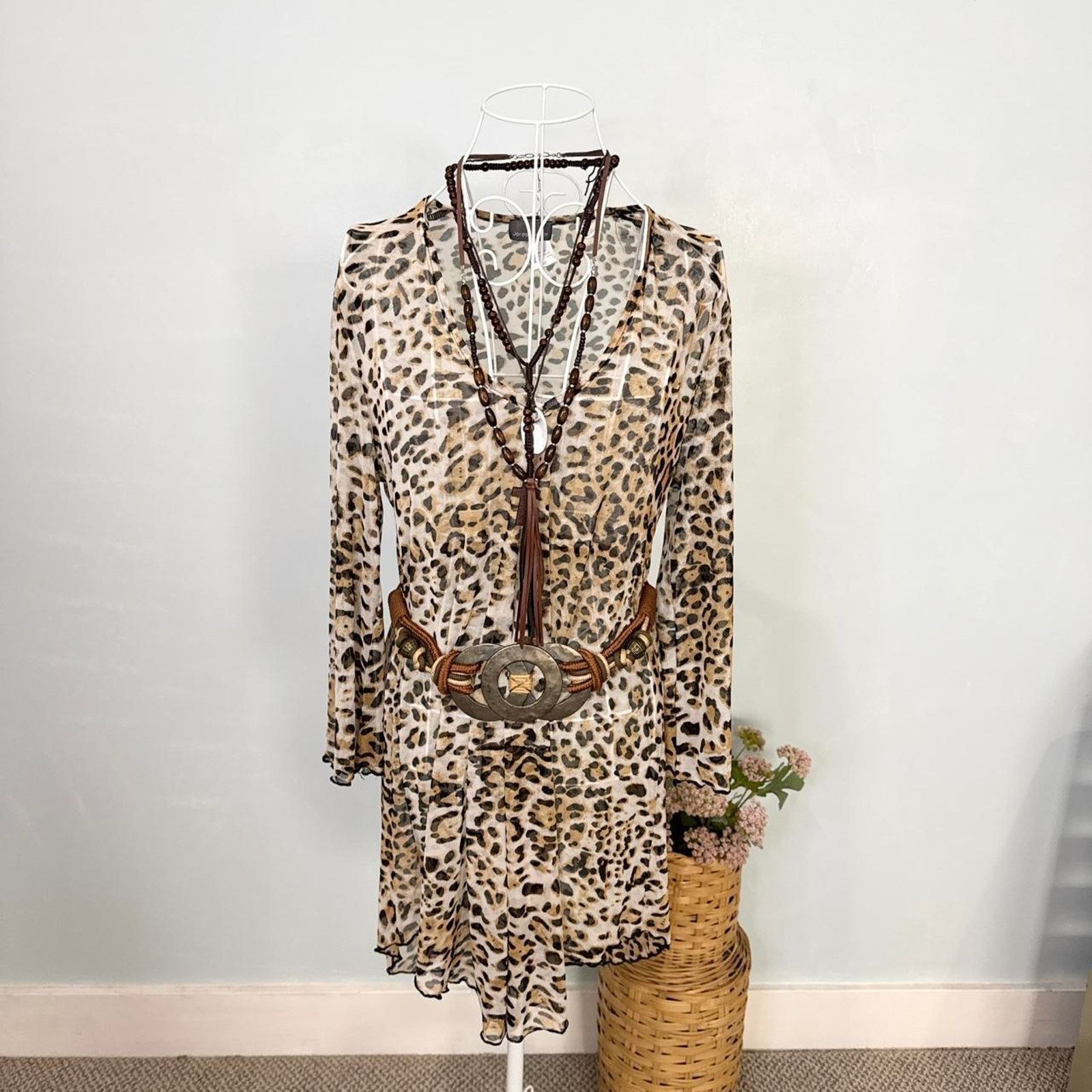 Other Stunning leopard print vintage 90s y2k mesh dress Size M / US 6-8 / IT 42-44 - 1 Thumbnail