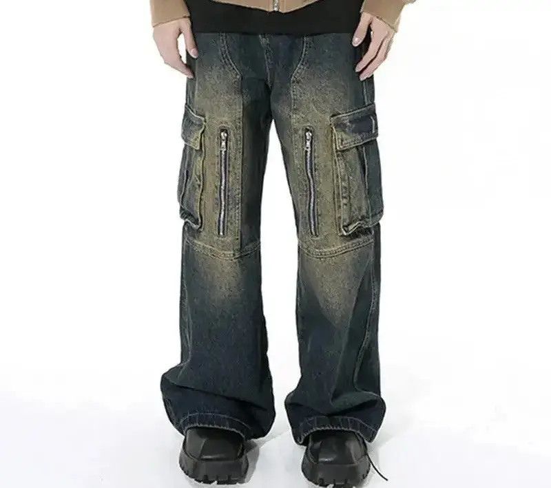 Japanese Brand Gradient Color Jeans Multi-pocket Zipper Baggy Denim Cargo Size US 32 / EU 48 - 1 Thumbnail