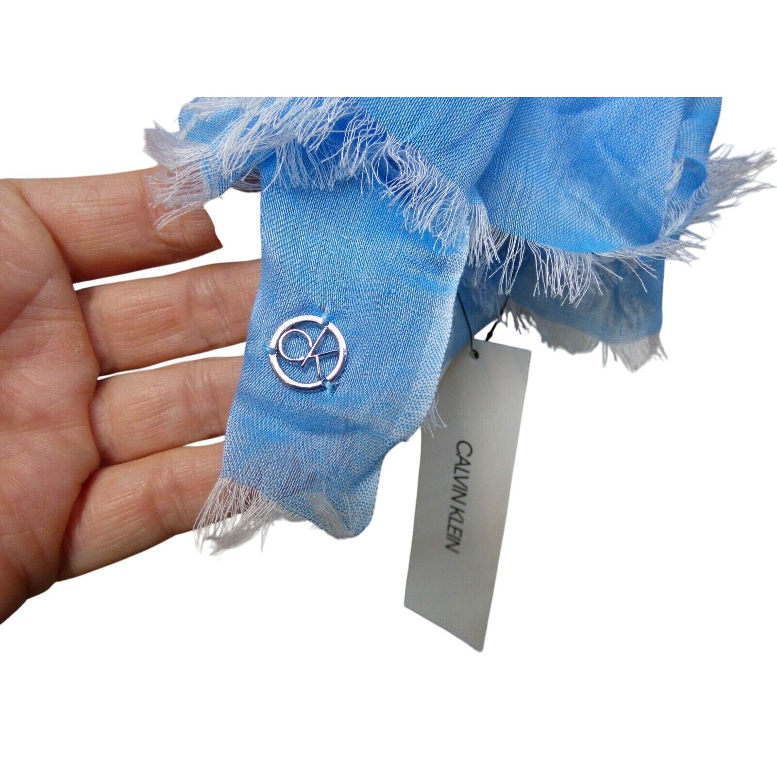 Other Calvin Klein Chambray Woven Scarf, Ocean Blue, OS Size ONE SIZE - 2 Thumbnail
