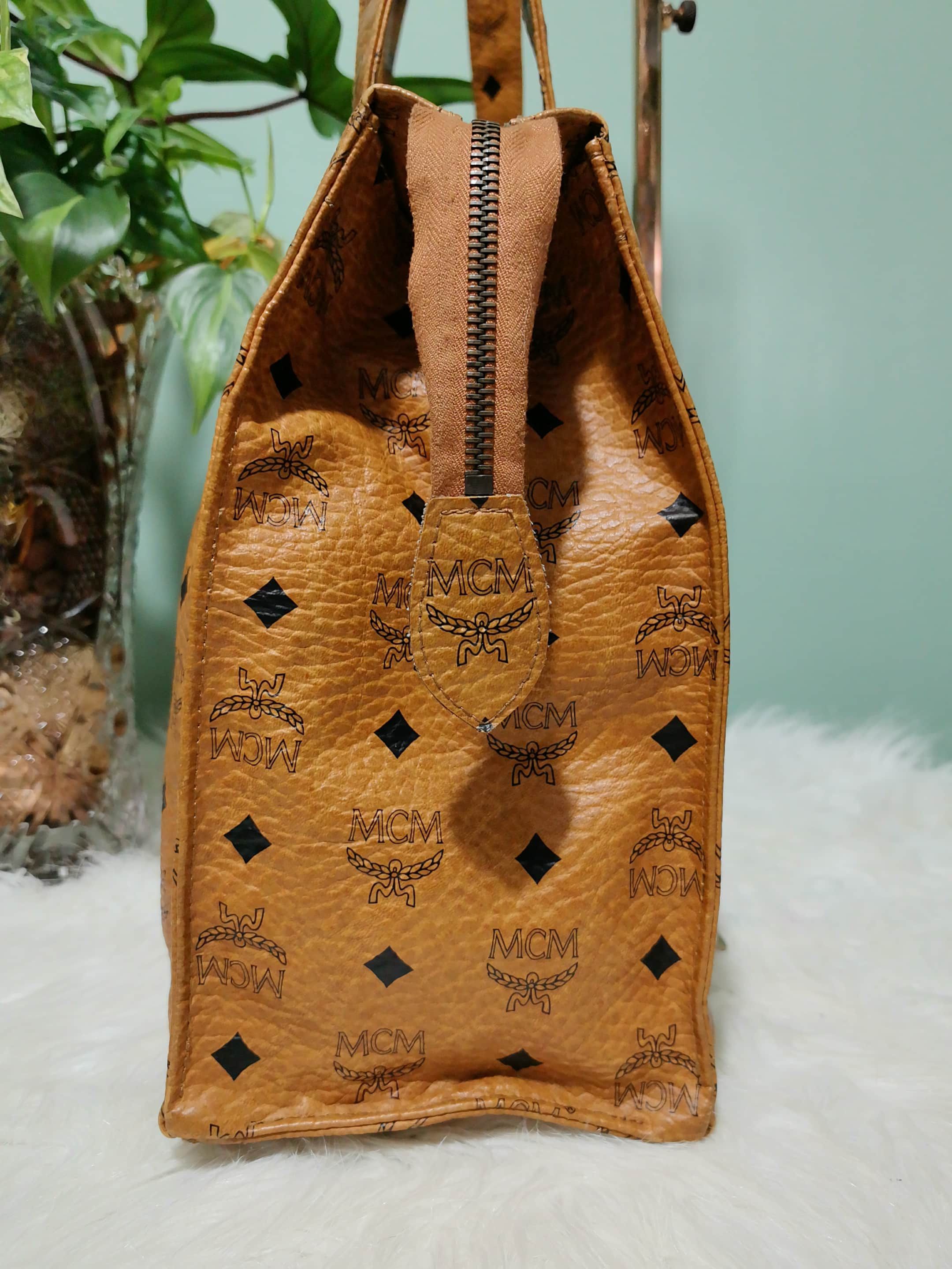 MCM VINTAGE MCM COGNAC VISETOS SHOPPER TOTE MADE in GERMANY Size ONE SIZE - 3 Thumbnail