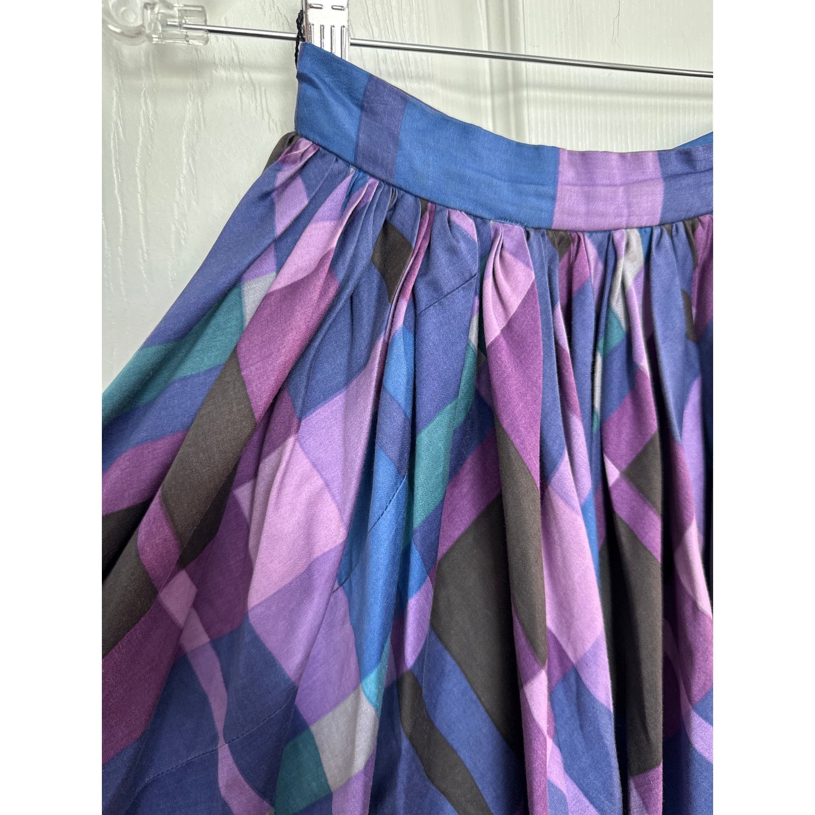 Vintage Vtg 50's circle plaid skirt Modern Jr by Gale & Gale TABIT Size 22" - 2 Thumbnail