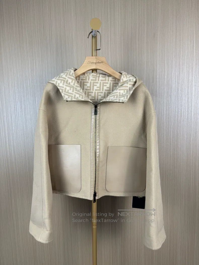 Fendi Fendi Double-Sided Monogram Patch Leather Zip Jacket Size XS / US 0-2 / IT 36-38 - 1 Thumbnail