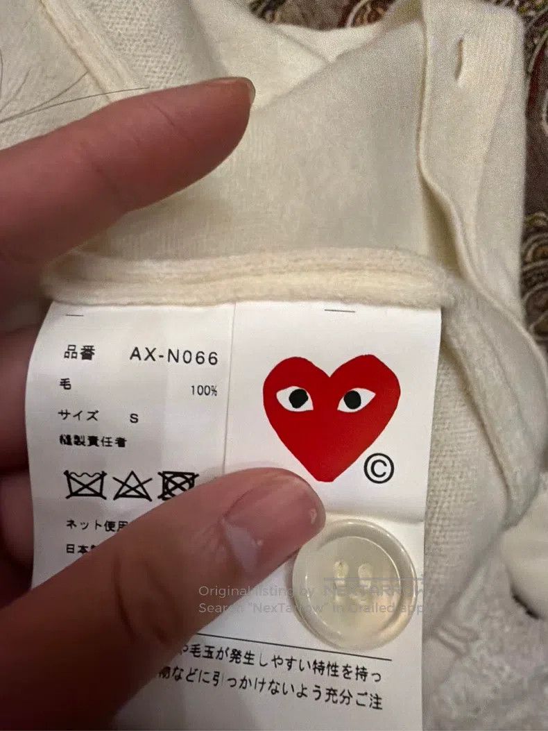 Comme des Garcons Comme Des Garcons White Cashmere Cardigan with White Heart Size S / US 4 / IT 40 - 5 Thumbnail