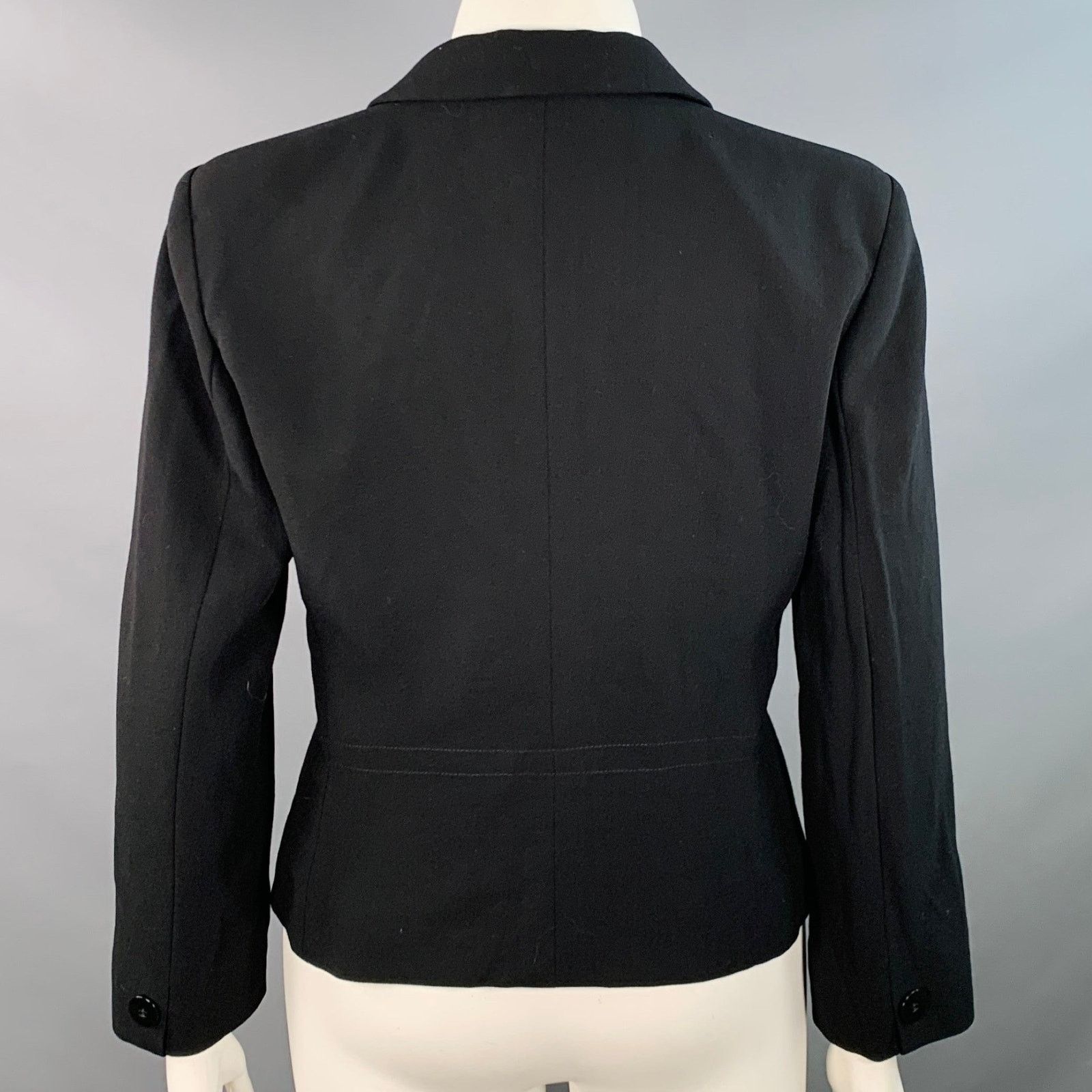 Giorgio Armani Size 14 Black Wool Single Breasted Jacket Blazer Size XL / US 12-14 / IT 48-50 - 4 Thumbnail