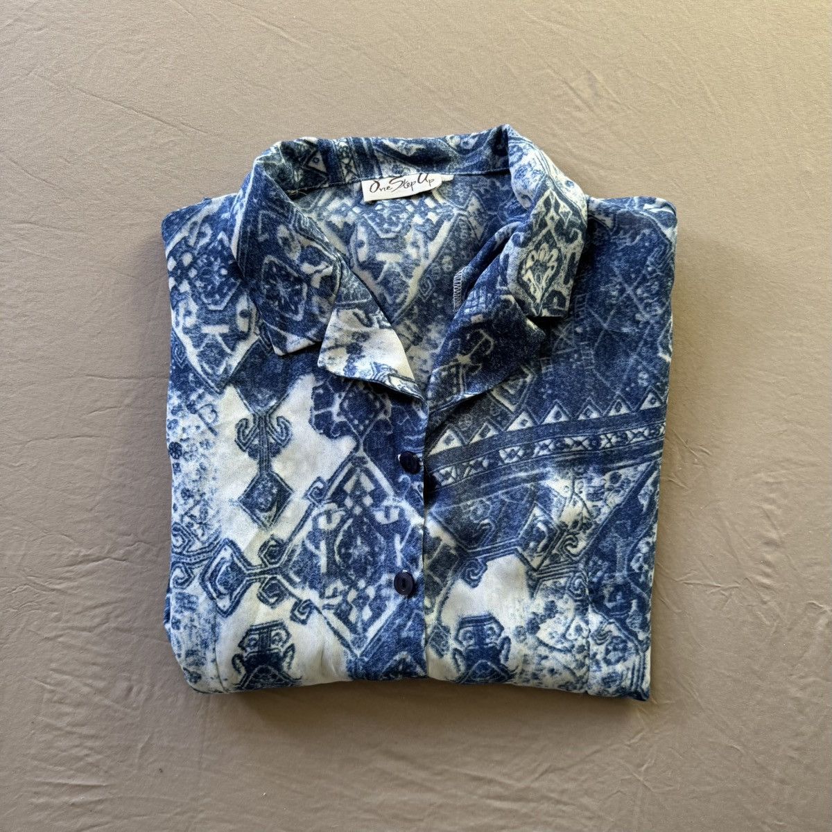 Other Vintage One Step Up Artisan Printed Resort Collar Shirt Size XL / US 12-14 / IT 48-50 - 1 Thumbnail