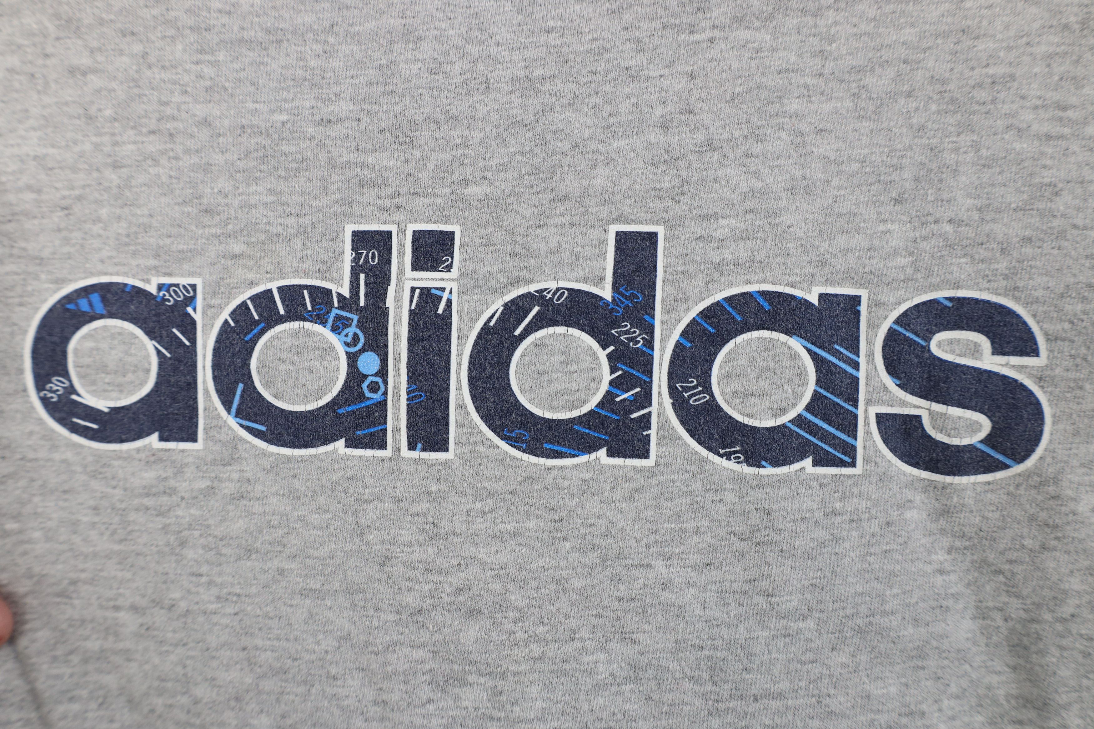 Adidas Vintage 90s Y2K Adidas Big Logo Long Sleeve T-Shirt Gray Size US M / EU 48-50 / 2 - 4 Thumbnail