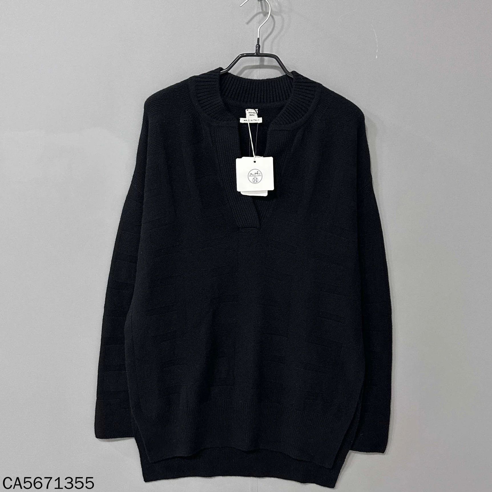 Hermes HERMES new black pattern wool sweater size 34 Size XS / US 0-2 / IT 36-38 - 2 Thumbnail