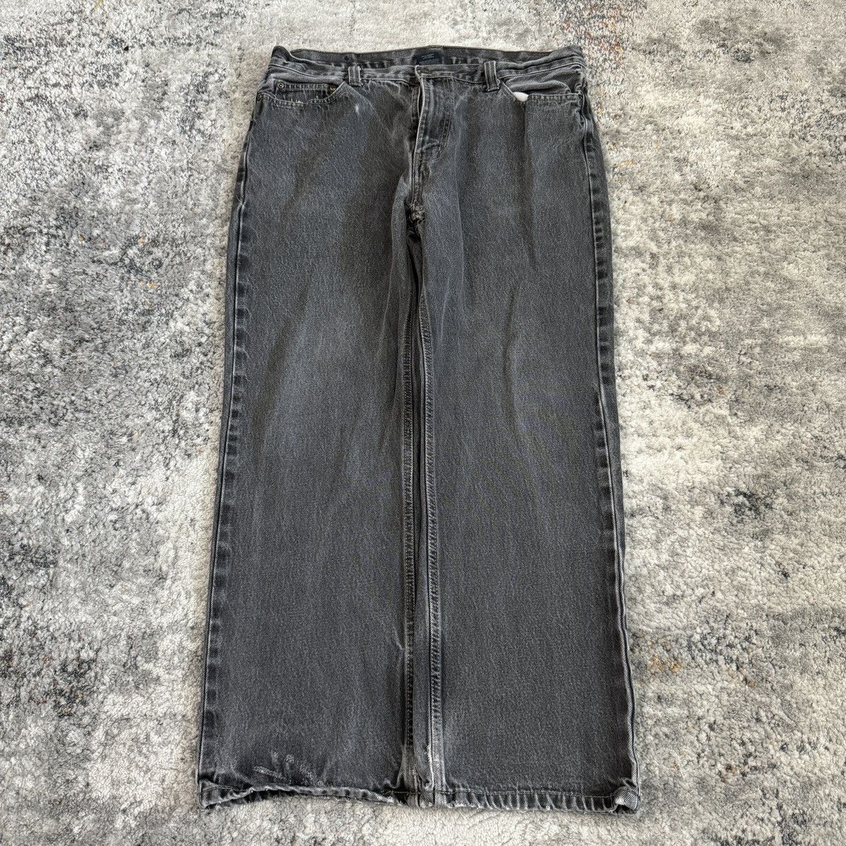 Faded Glory × StraightFaded × Vintage Crazy Vintage y2k faded black wide leg distressed jeans Size US 36 / EU 52 - 2 Thumbnail