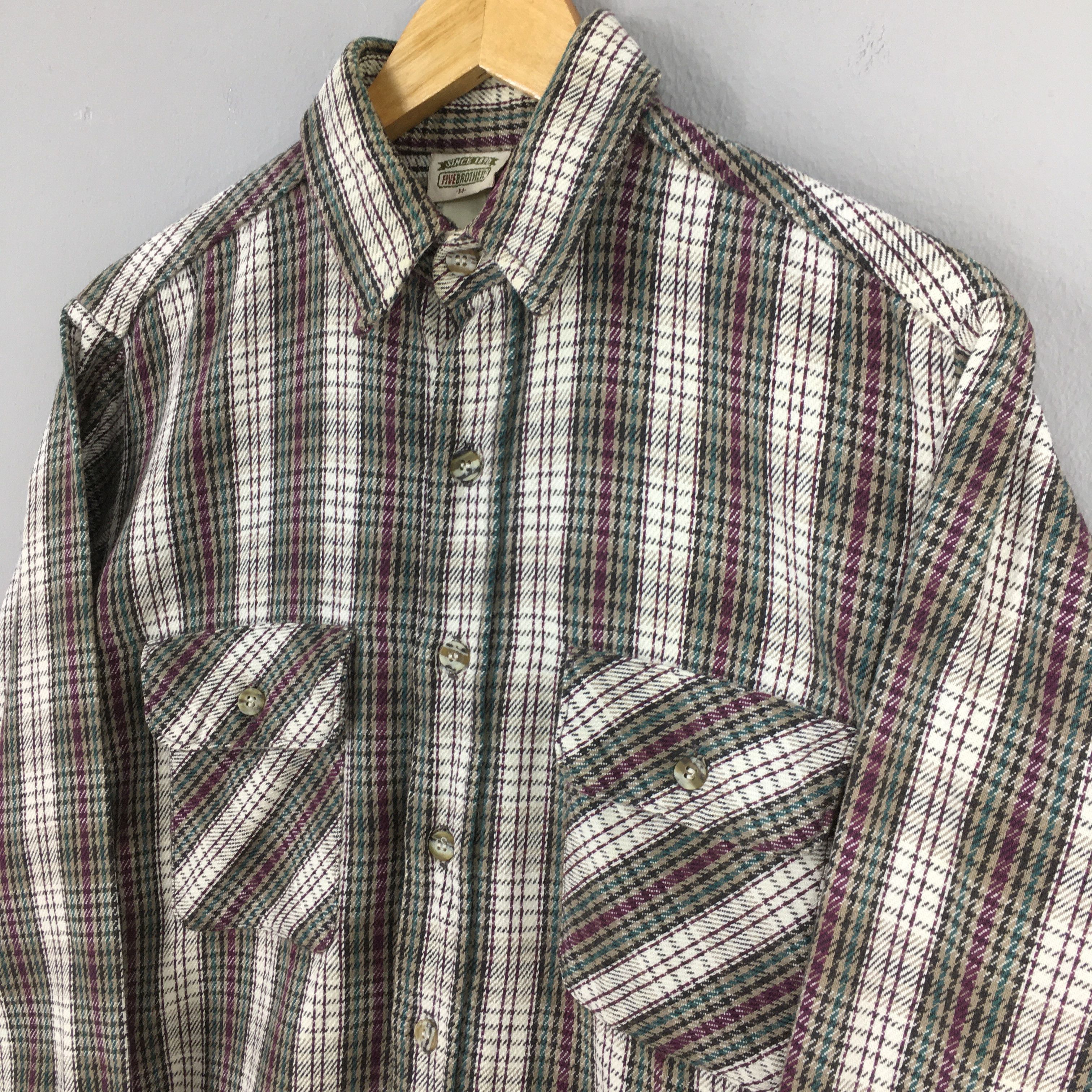 FiveBrother Vintage 80's Five Brother Flannel Shirt Medium Size US M / EU 48-50 / 2 - 3 Thumbnail