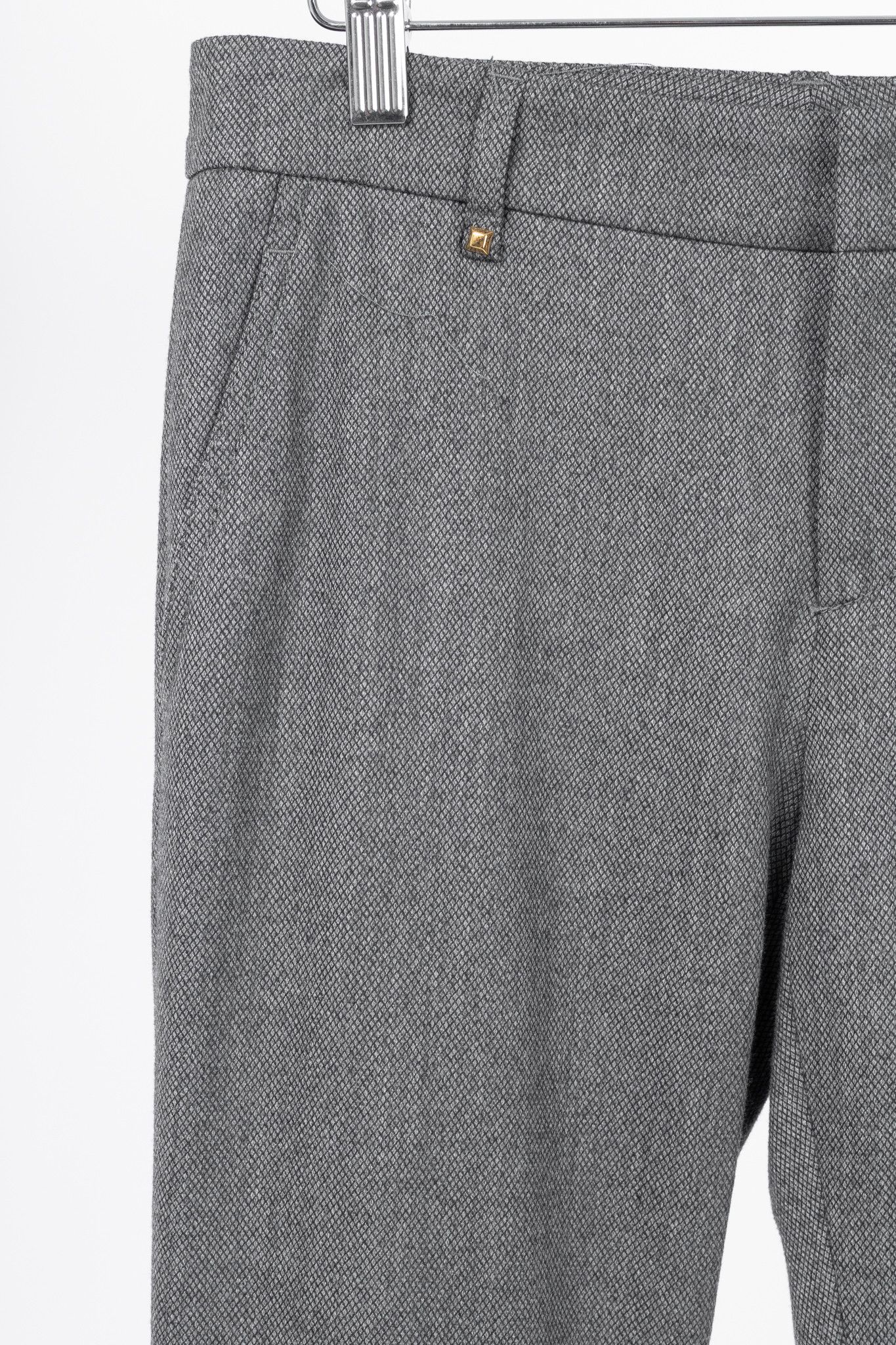Gucci Gucci Grey Stretch-Wool Micro-Diamond Studded Trousers Size 27" / US 4 / IT 40 - 4 Thumbnail