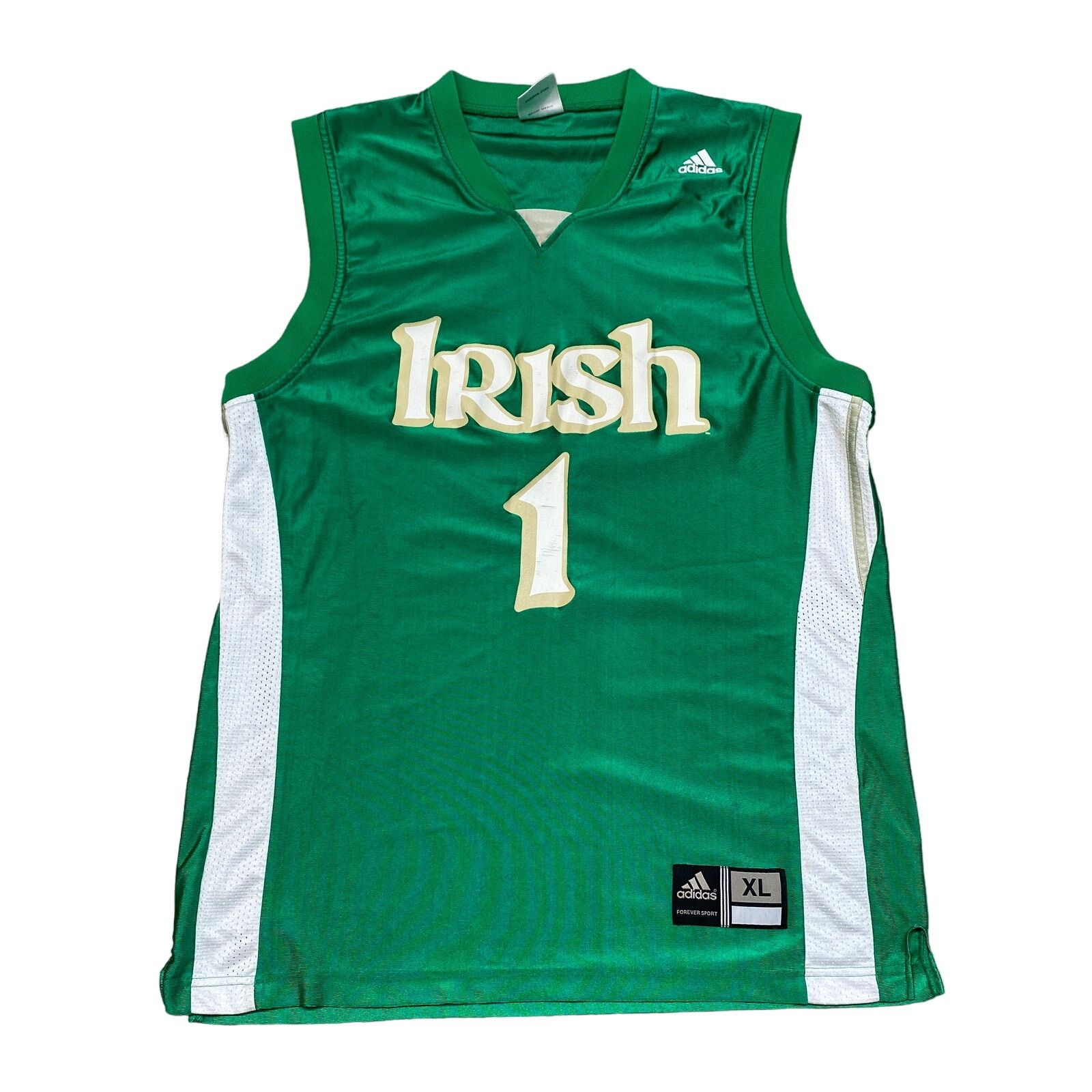 Adidas × NCAA × Vintage VTG Adidas Notre Dame Fighting Irish #1 Basketball Jersey XL Size US XL / EU 56 / 4 - 1 Thumbnail