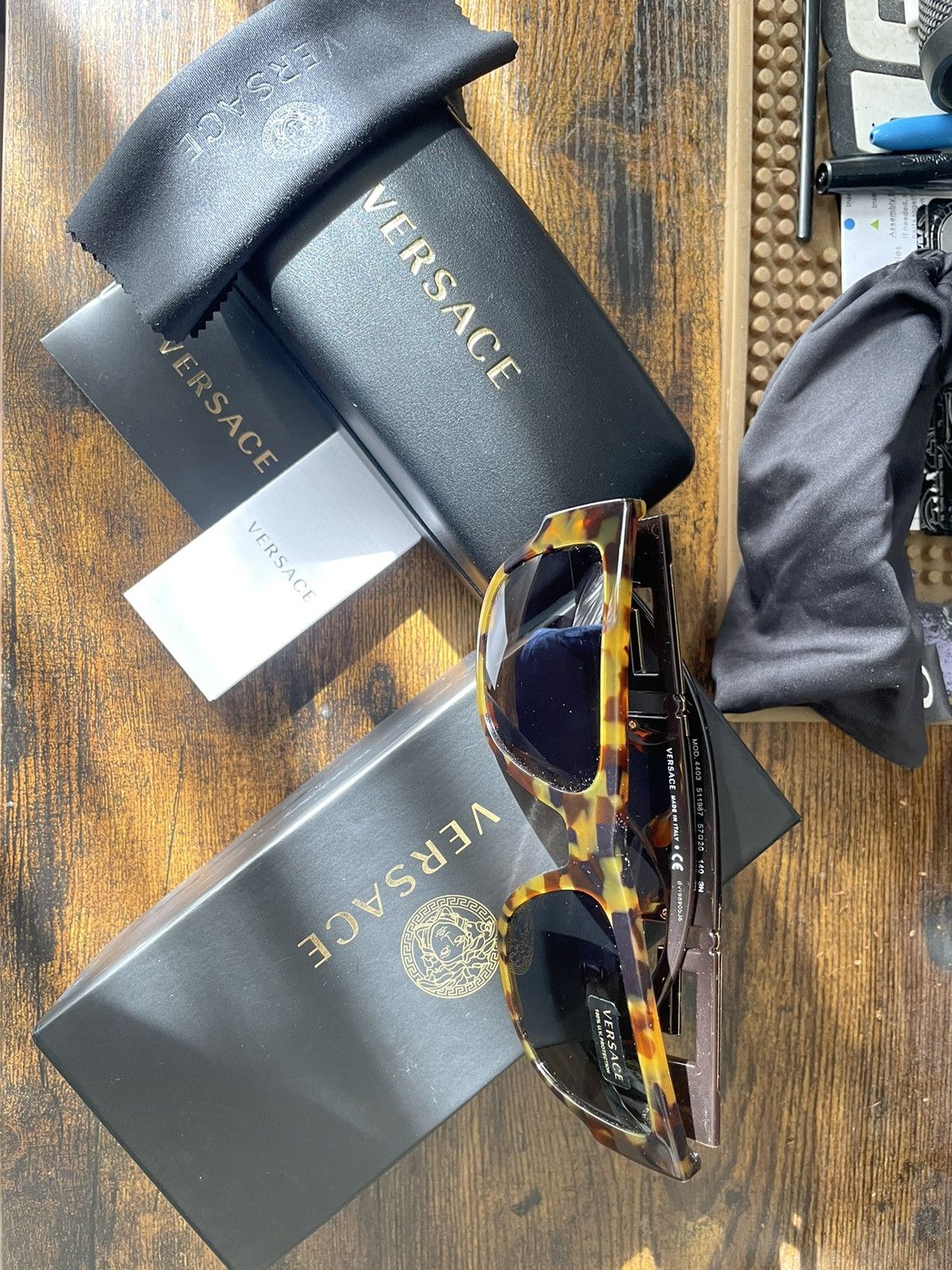 image of Versace Sunglasses Havana in Dark Havana, Men's