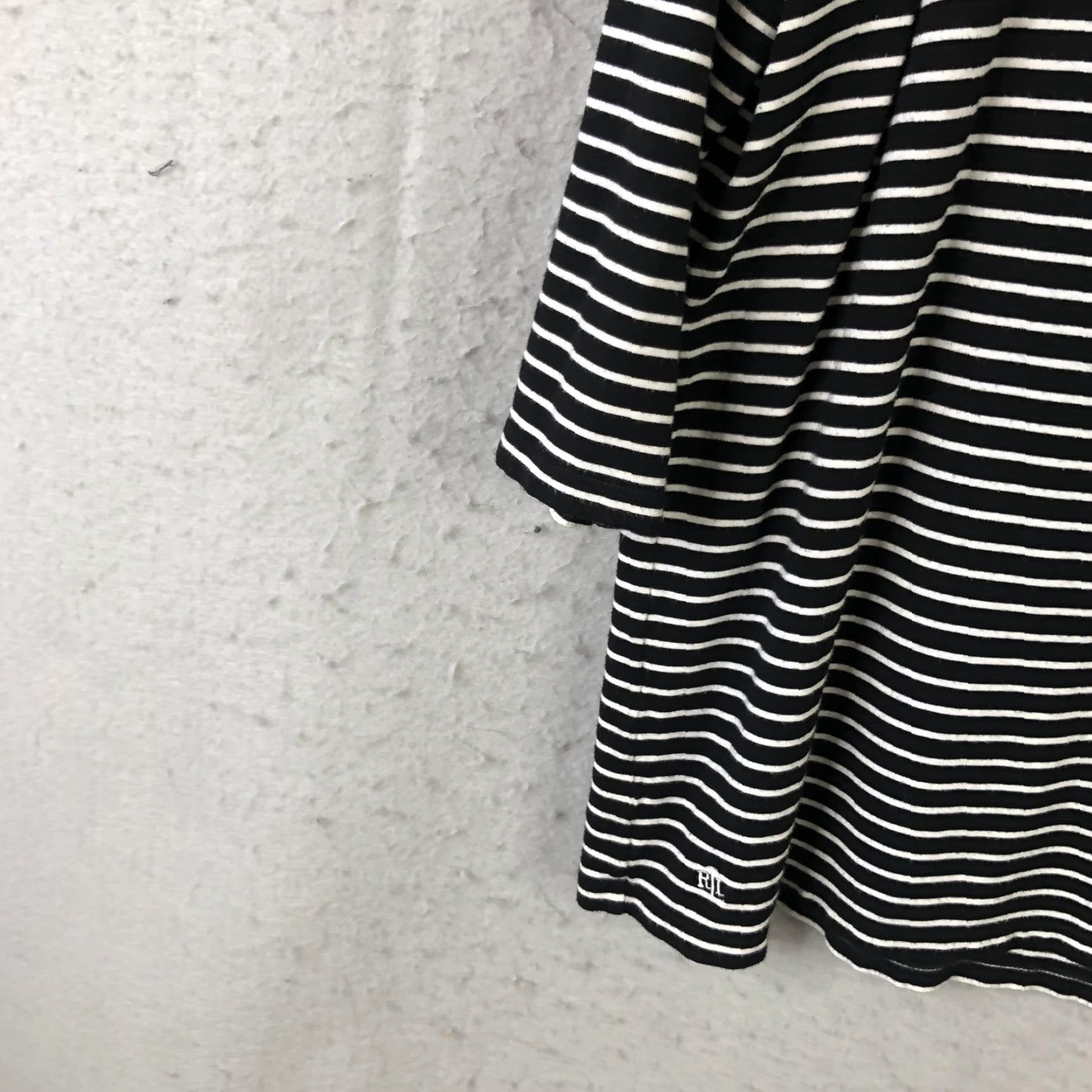 Ralph Lauren Lauren Ralph Lauren Shirt Womens 2X Black Stripe Boat Neck 3/4 Sleeve Stretch Size XXL / US 16-18 / IT 52-54 - 5 Thumbnail