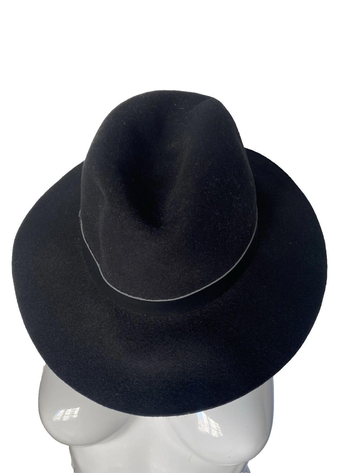 Other NWT Hat Attack 100% Wool Felt Fedora Leather Trim Black Hat Size ONE SIZE - 7 Thumbnail