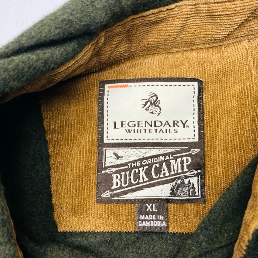 Vintage LEGENDARY WHITETAILS Buck Camp Flannel Chamois Shirt Mens XL Green NWT 8022 Buck Camp Flannel Chamois Shirt Mens XL Green NEW 8022 Size US XL / EU 56 / 4 - 6 Thumbnail