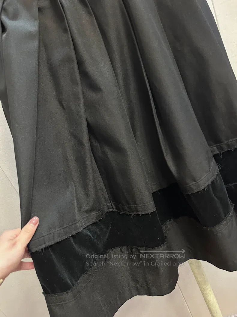 Comme des Garcons Comme Des Garcons size S Velvet Mixed Skirt Size 22" - 2 Thumbnail