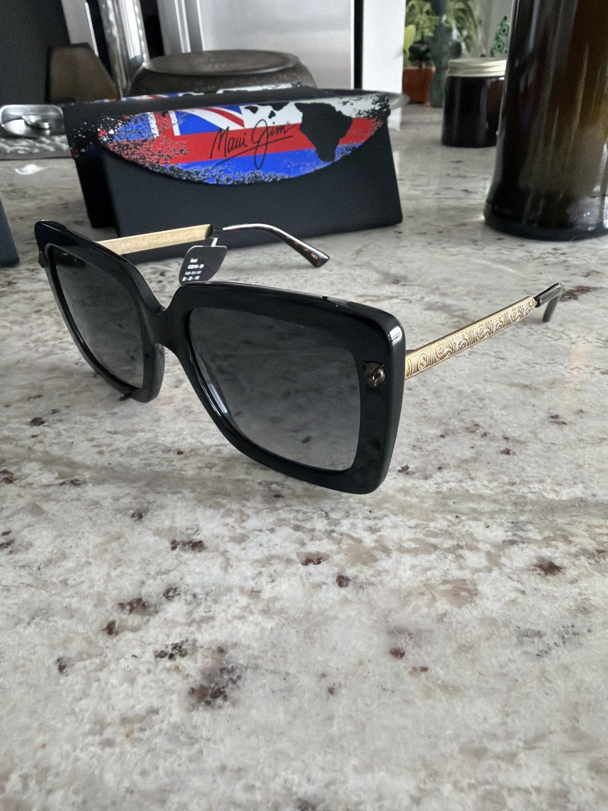 Gucci Gucci GG0216S 001 Oversized Square Sunglasses — Black Size ONE SIZE - 2 Thumbnail