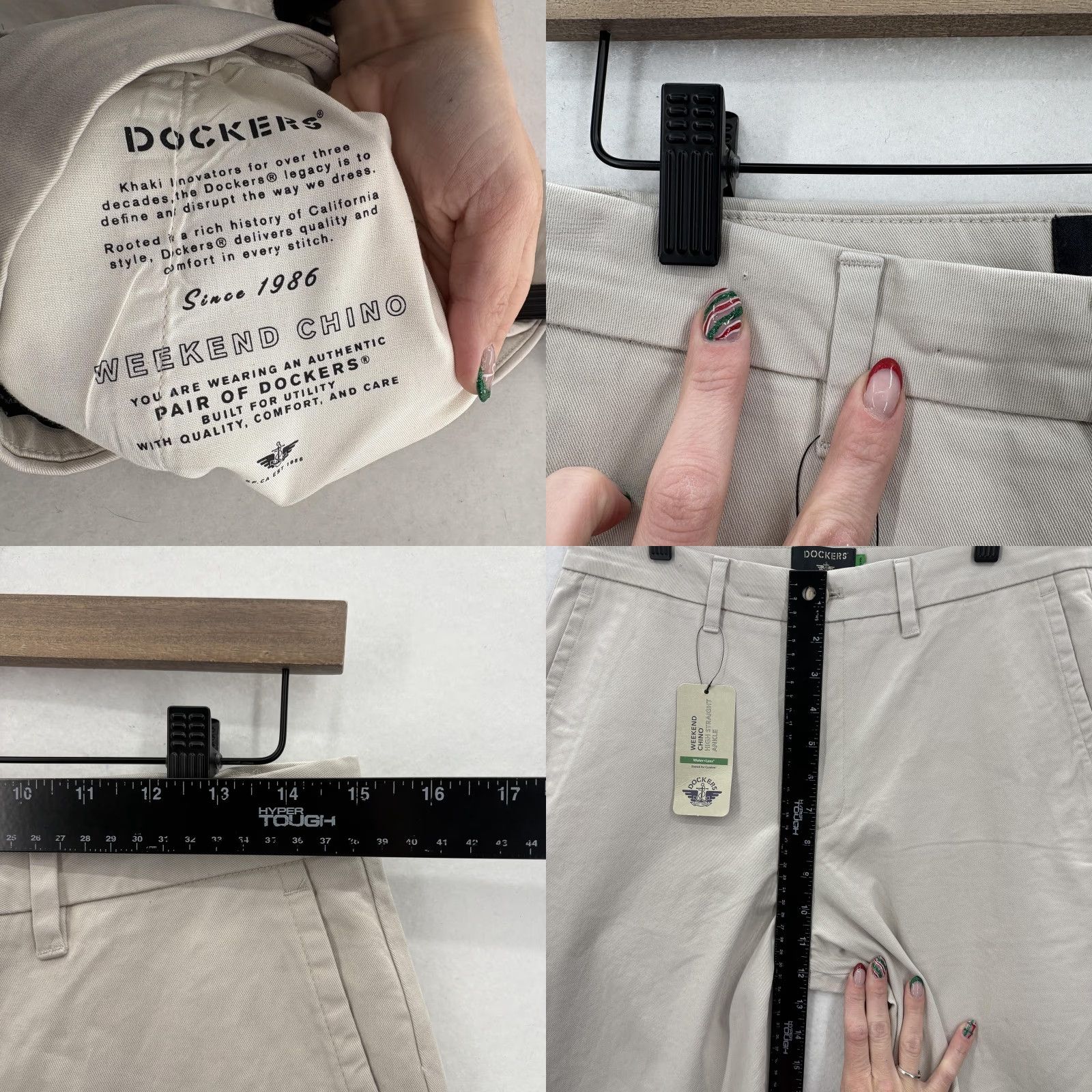 Dockers VINTAGE Dockers Pants Womens 30 Khaki Weekend Chino High Straight Ankle Stretch Workwear Size 30" / US 8 / IT 44 - 9 Thumbnail