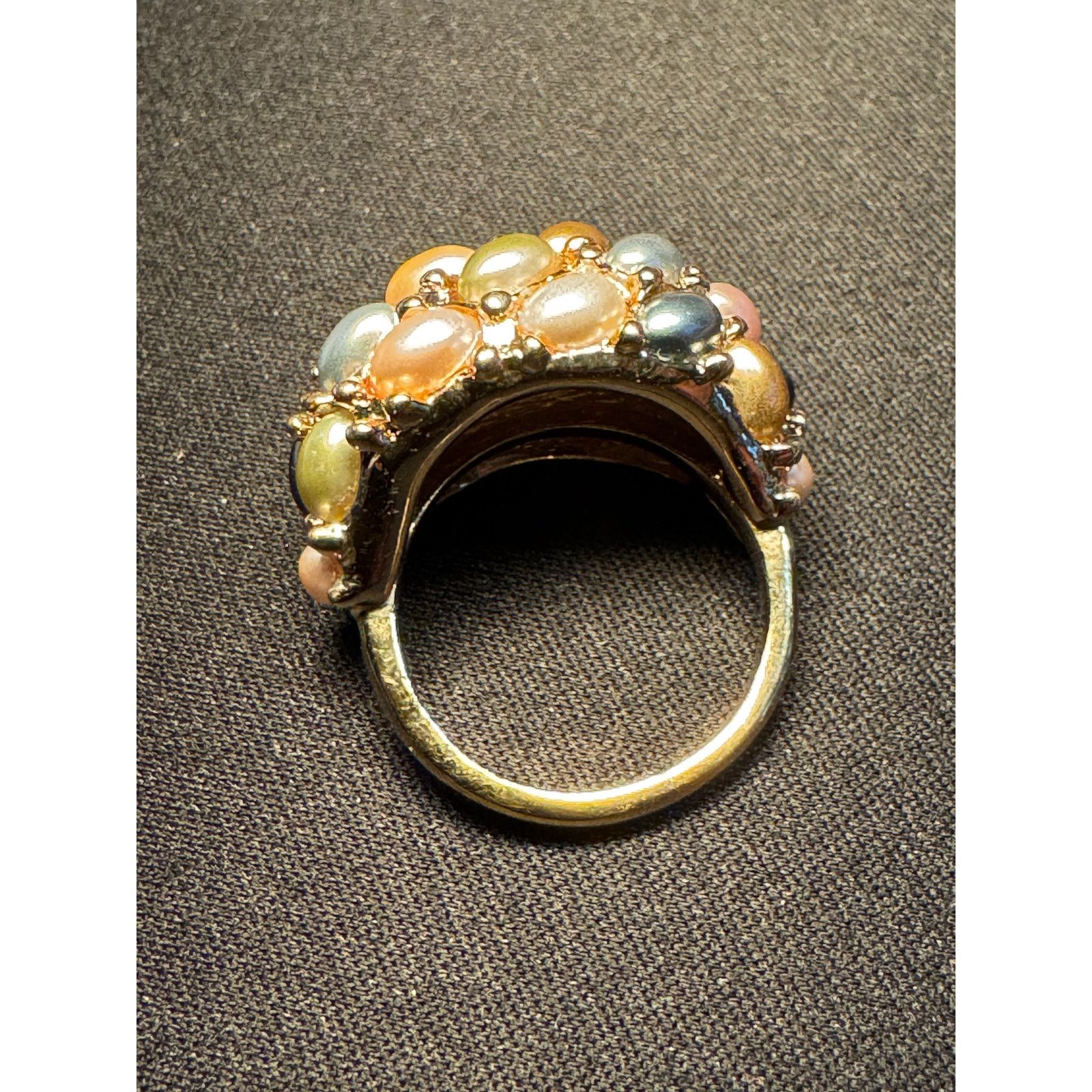 Kenneth Jay Lane Kenneth Jay Lane Gold Plated Cluster Ring Faux Pearls Size 9 Size ONE SIZE - 4 Thumbnail
