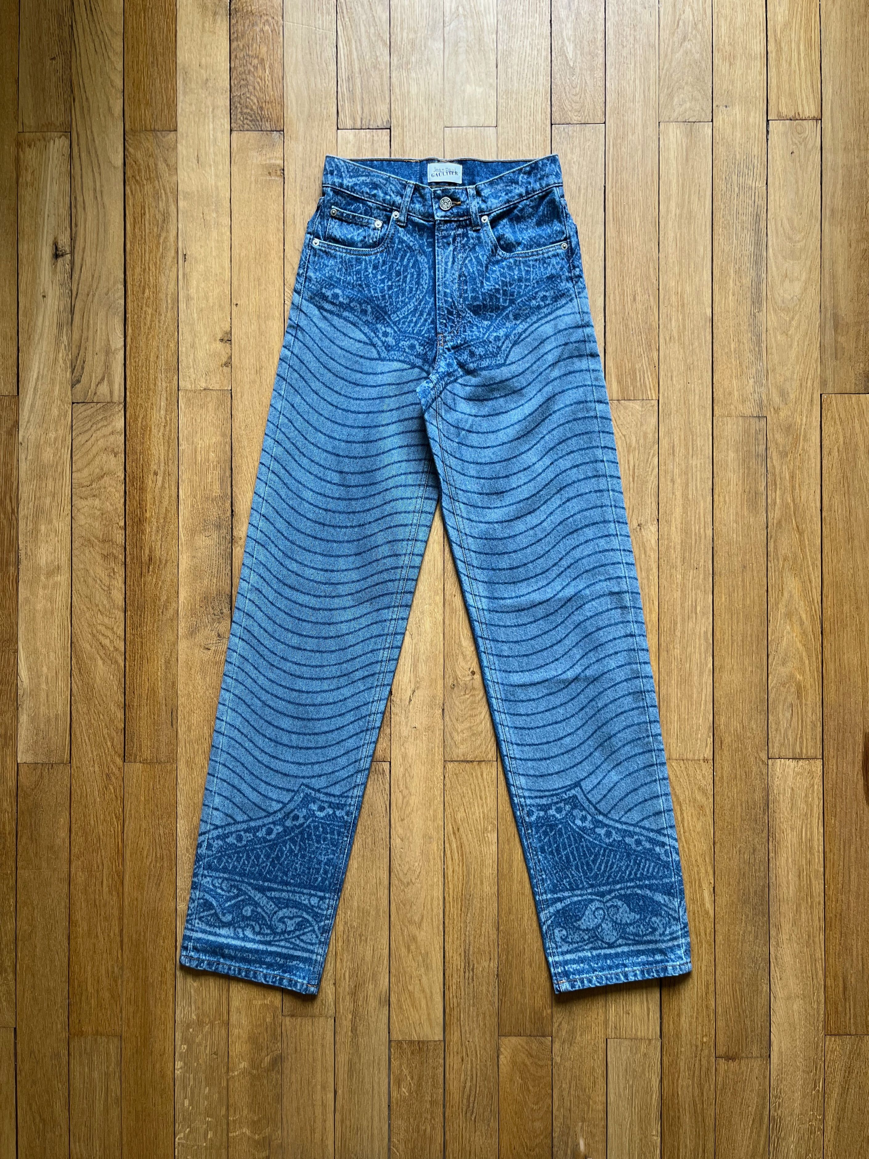 Jean Paul Gaultier money print jeans