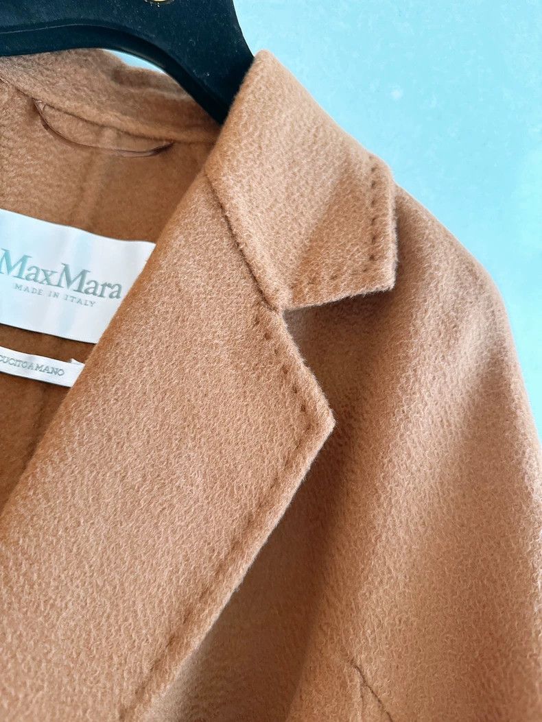Max Mara Max Mara Caramel Water Ripple Cashmere Coat Size S / US 4 / IT 40 - 6 Thumbnail