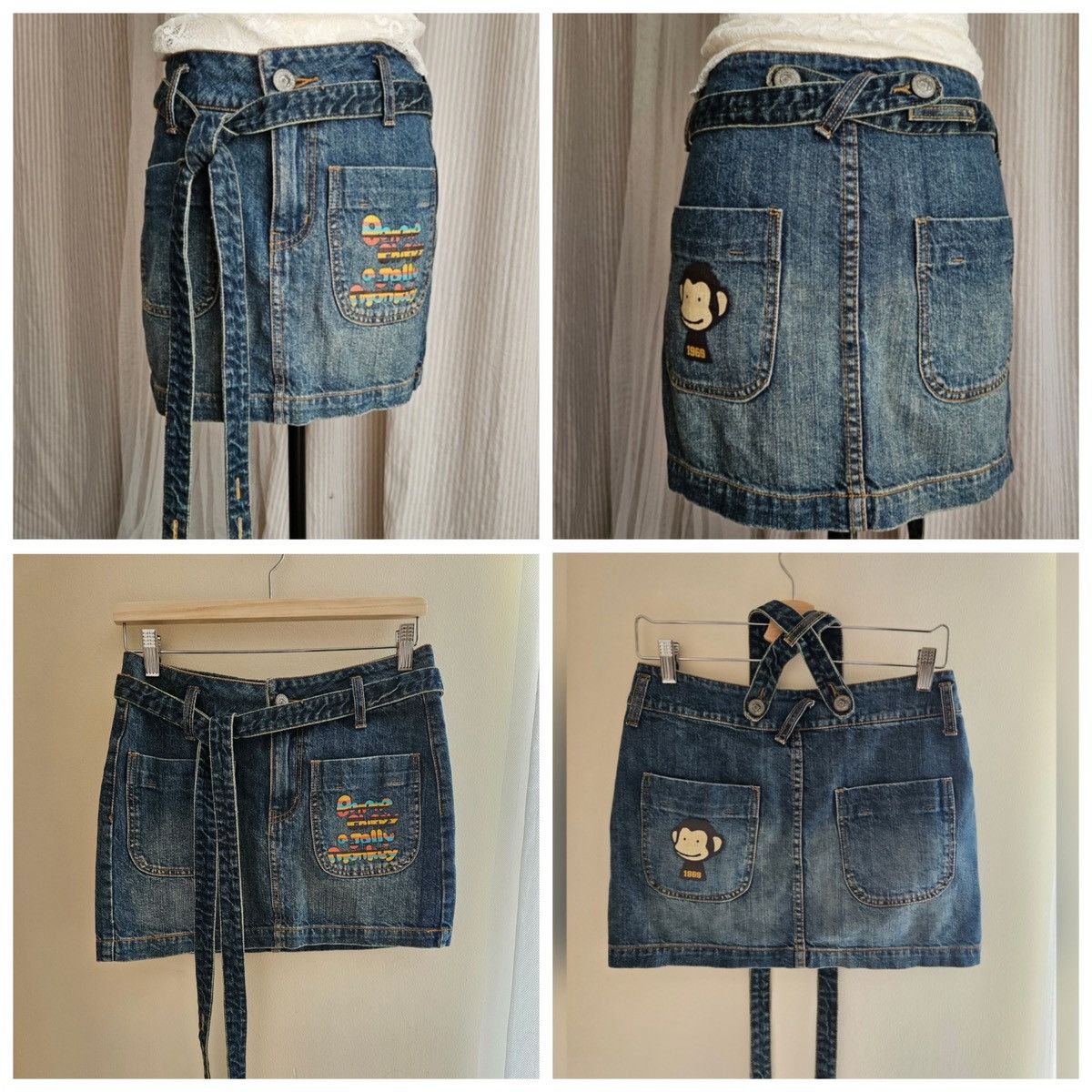 Vintage 1990sVintage Suspender Skirt By Banana Chippy A Jolly Monkey Size 30" / US 8 / IT 44 - 18 Thumbnail