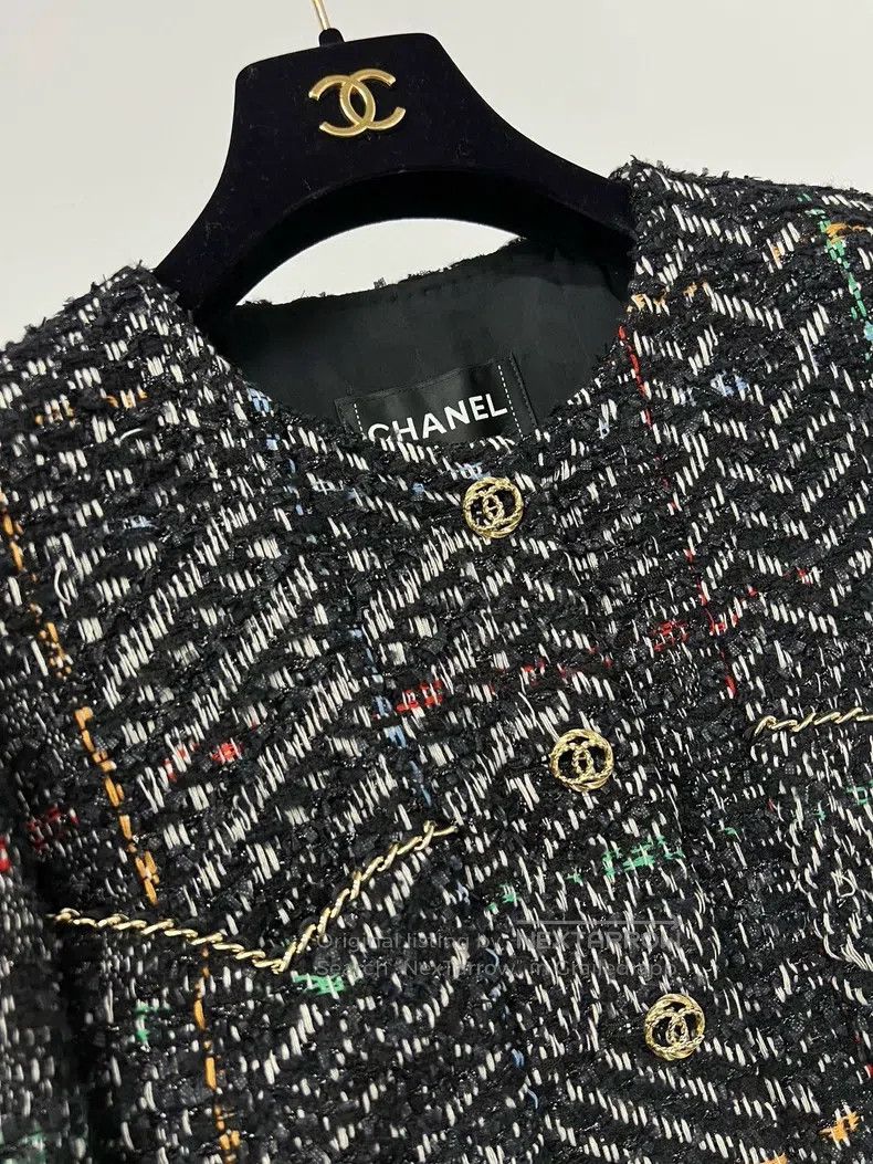 Chanel Chanel Black mixed-colour twill soft tweed short coat Size XS / US 0-2 / IT 36-38 - 3 Thumbnail