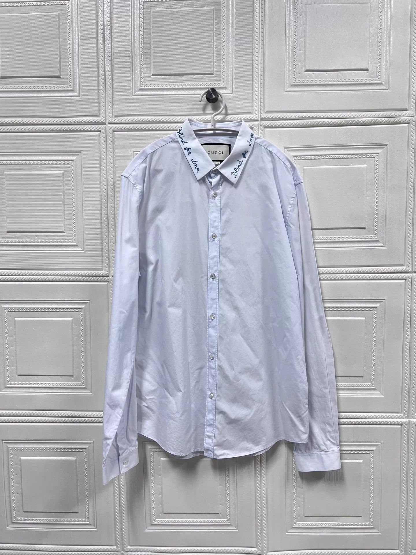 Gucci Gucci Collar Embroidered Letter Shirt 40 99 New Size US M / EU 48-50 / 2 - 1 Thumbnail