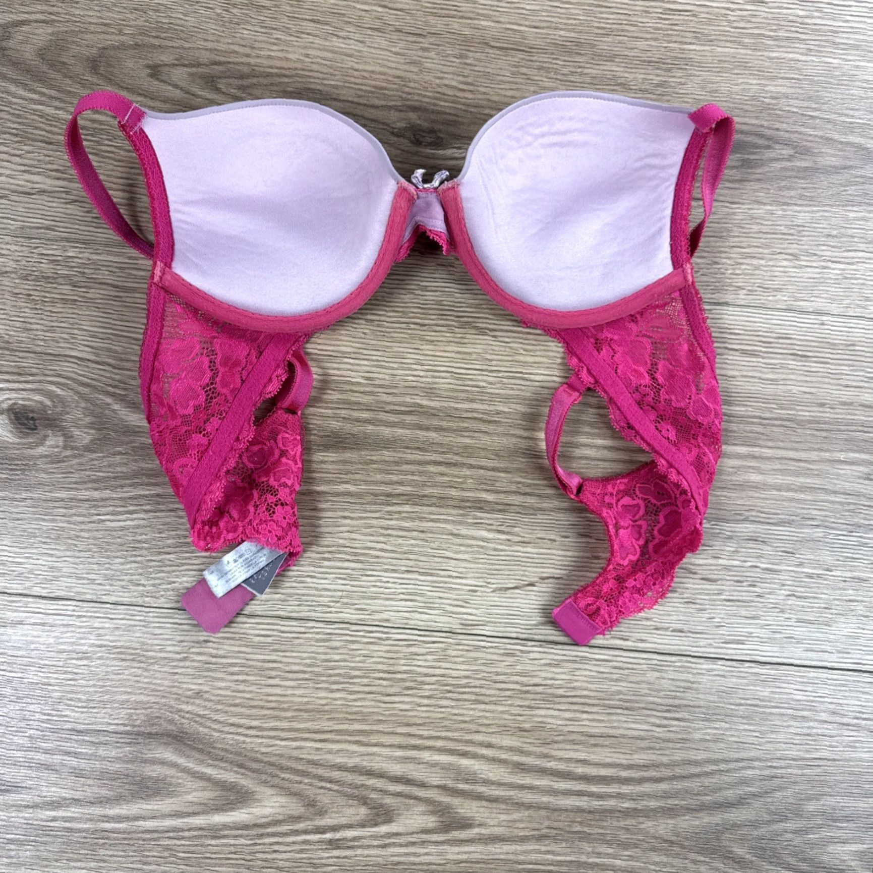 Victoria's Secret VINTAGE Victoria's Secret Dream Angels 36A Bra Demi Lined Push Up Pink Angel Women | Bra Sizing 36A Pink Bling Size ONE SIZE - 4 Thumbnail