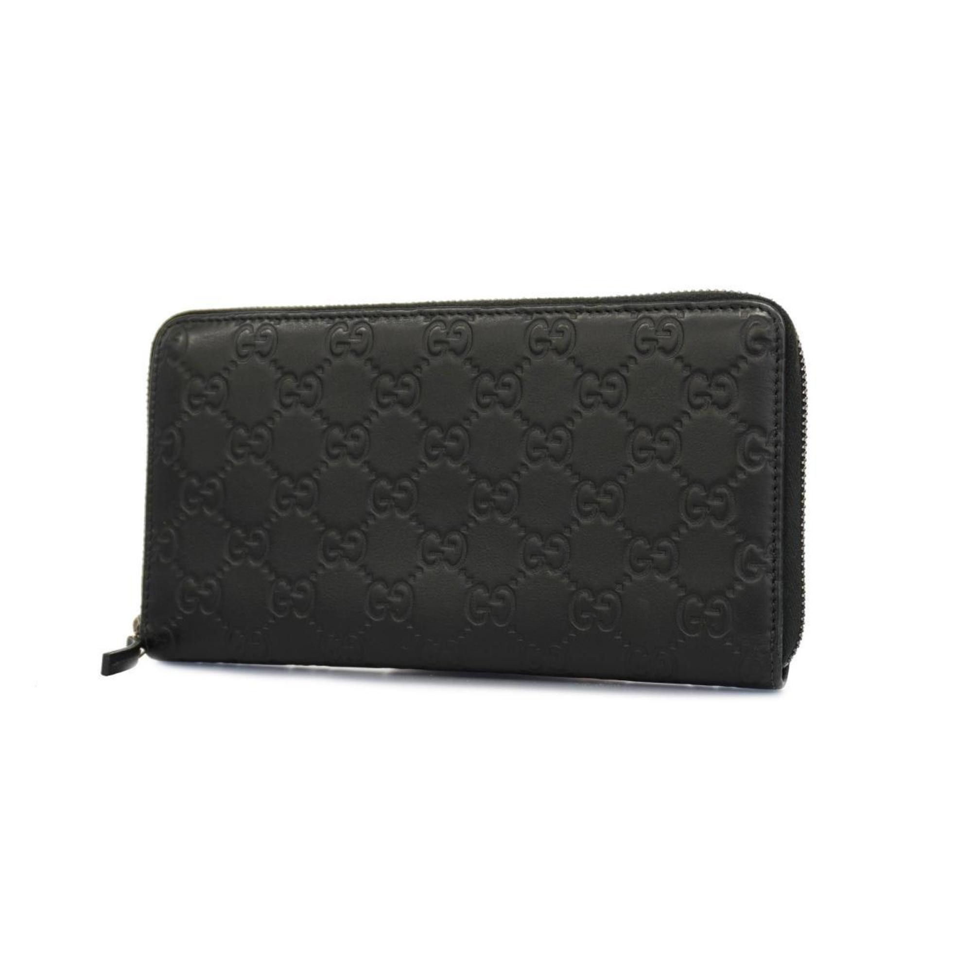 image of Gucci Long Wallet Ssima 233194 Leather Black Men's Women's
