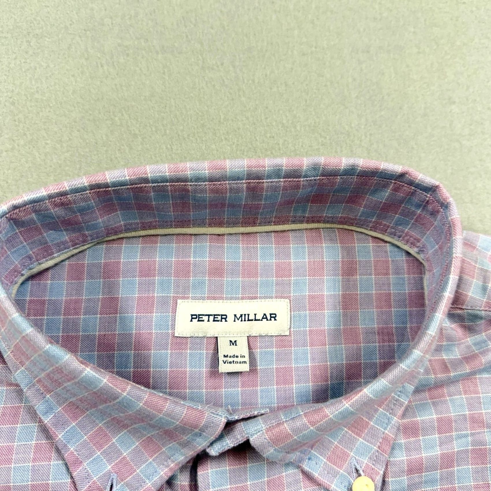 Peter Millar Peter Millar Shirt Mens M Pink Check Long Sleeve Button Up Summer Lightweight Cotton Twill Casual Button-Down Collar Gender Mens Size US M / EU 48-50 / 2 - 3 Thumbnail