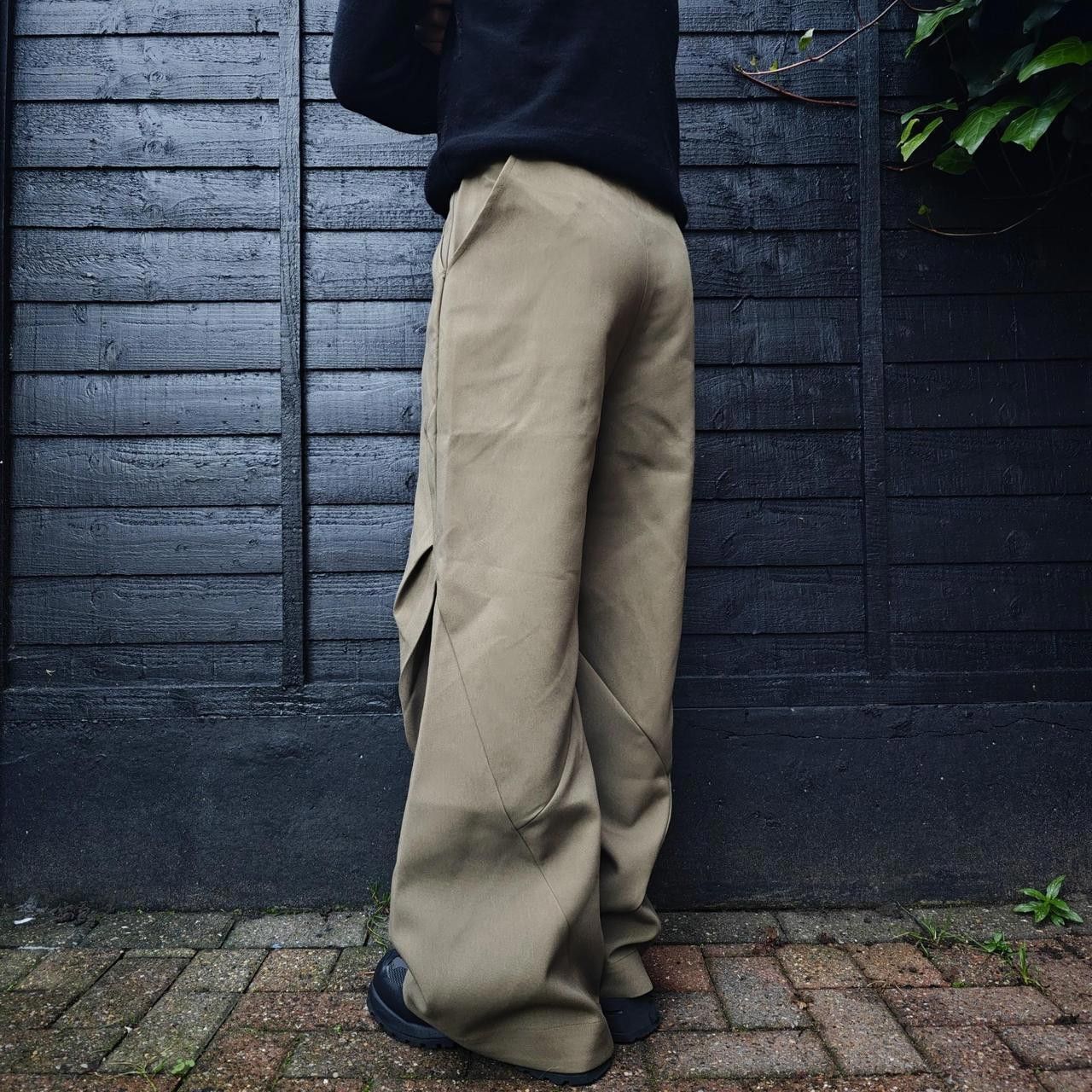 Other Khaki Pleated Baggy Trousers Size US 32 / EU 48 - 4 Thumbnail