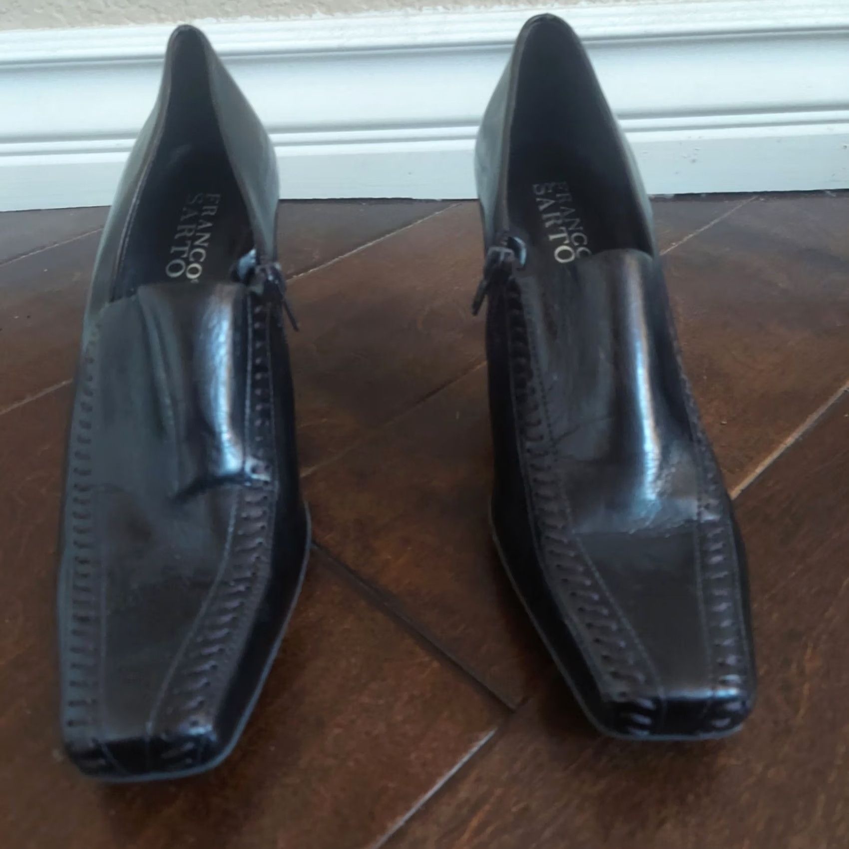 Franco Sarto Franco Sarto Pumps Brown 3 in Platform Square Toe Women 6.5M Zip Heels Brazil Vintage No Size US 7 / IT 37 - 7 Thumbnail