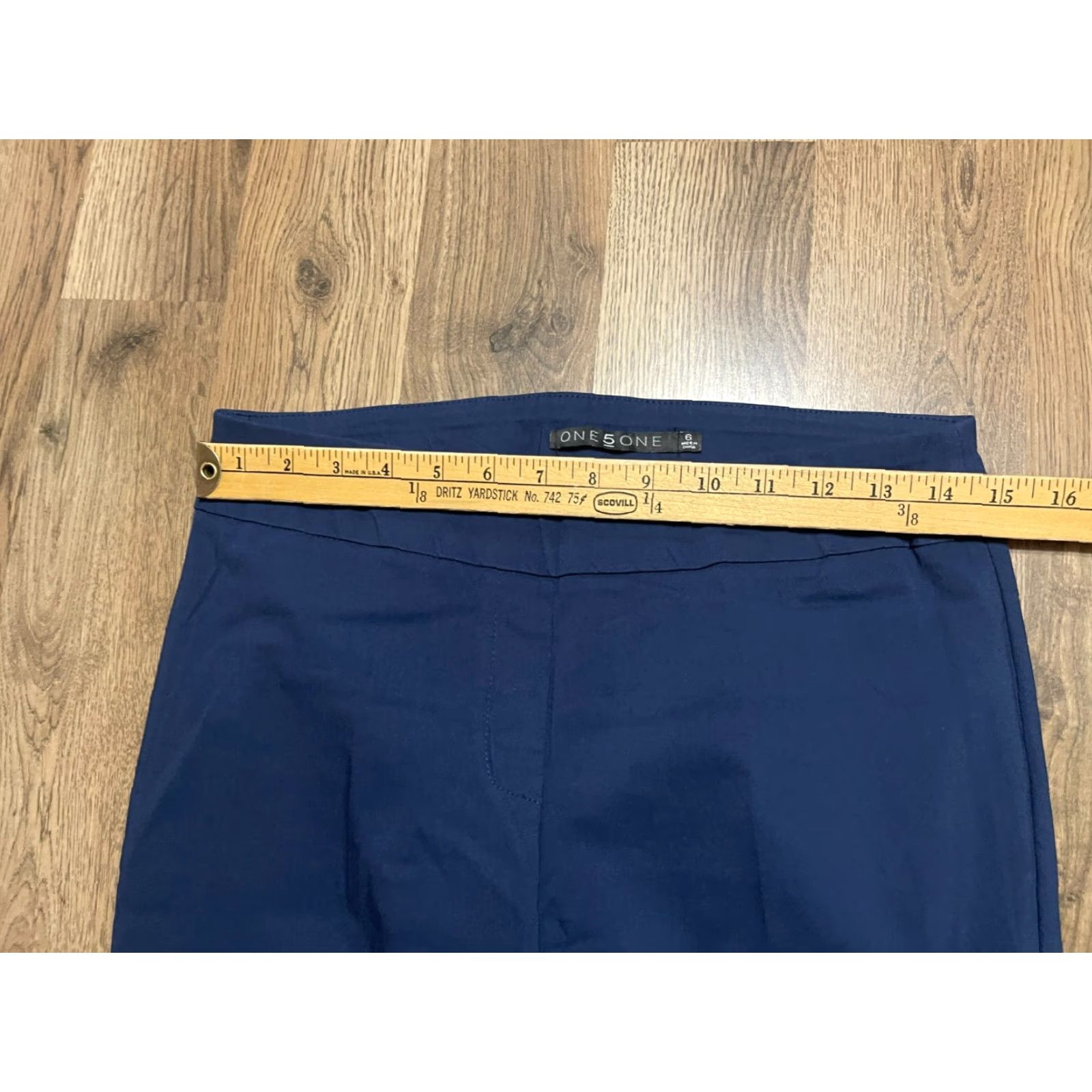 Vintage One 5 One Pants Women's Size 6 Blue Pull On Straight Leg Eyelet Hem Size 28" / US 6 / IT 42 - 5 Thumbnail