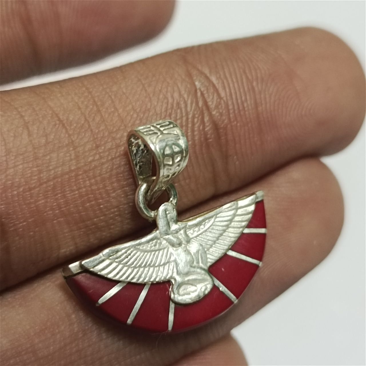 Other Egyptian Isis Pendant – 925 Sterling Silver with Red Stone Size ONE SIZE - 4 Thumbnail