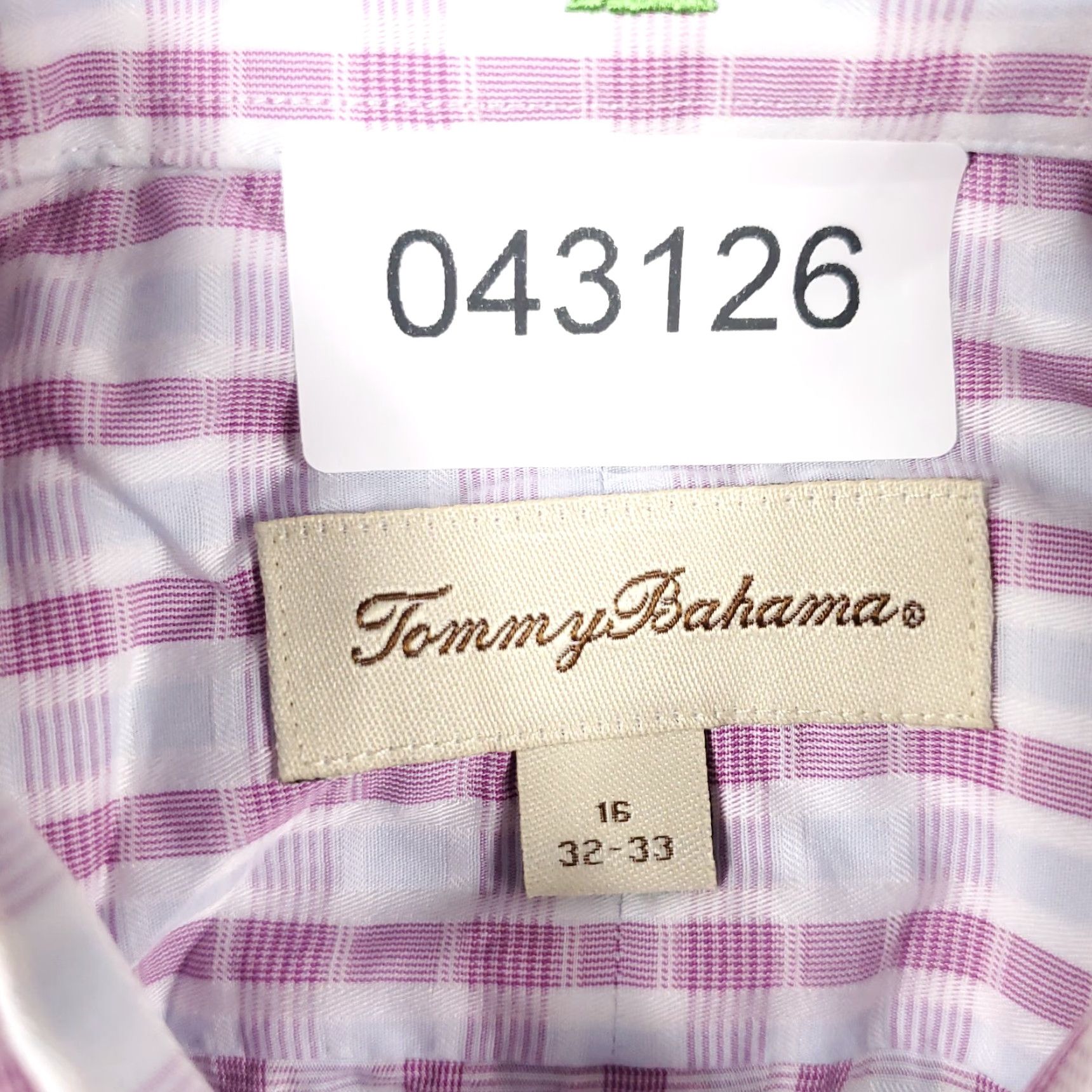 Tommy Bahama Tommy Bahama Dress Shirt Men's 16 Purple Plaid Long Sleeve Button-Up Regular Fit Size 42R - 7 Thumbnail