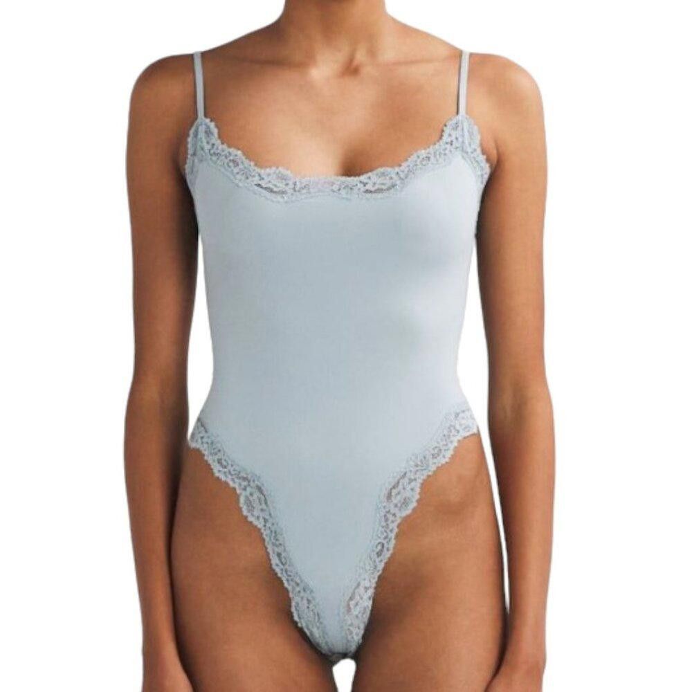 Designer CT1722 Skims NWT Fits Everybody Lace Bodysuit Sky 2X Size M / US 6-8 / IT 42-44 - 3 Thumbnail