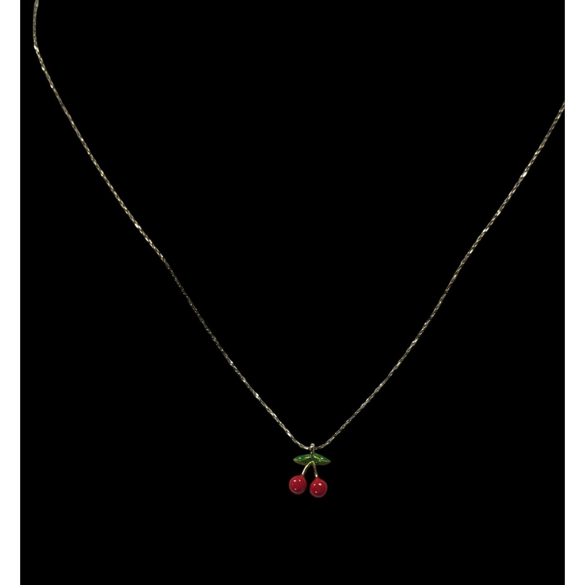 Other Minimalist Cherry Pendant Necklace With Gold Tone Chain Size ONE SIZE - 4 Thumbnail