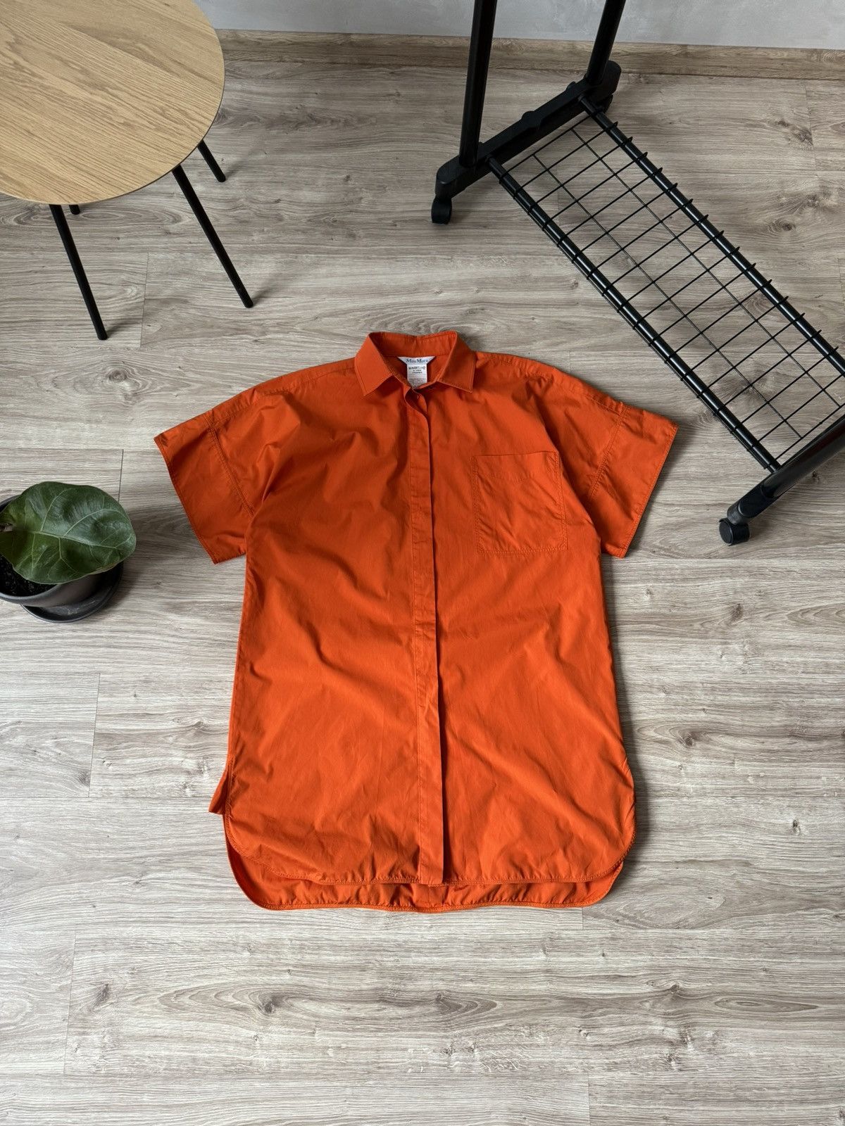 Max Mara Max Mara Orange Long Button Up Shirt Dress Size L / US 10 / IT 46 - 2 Thumbnail