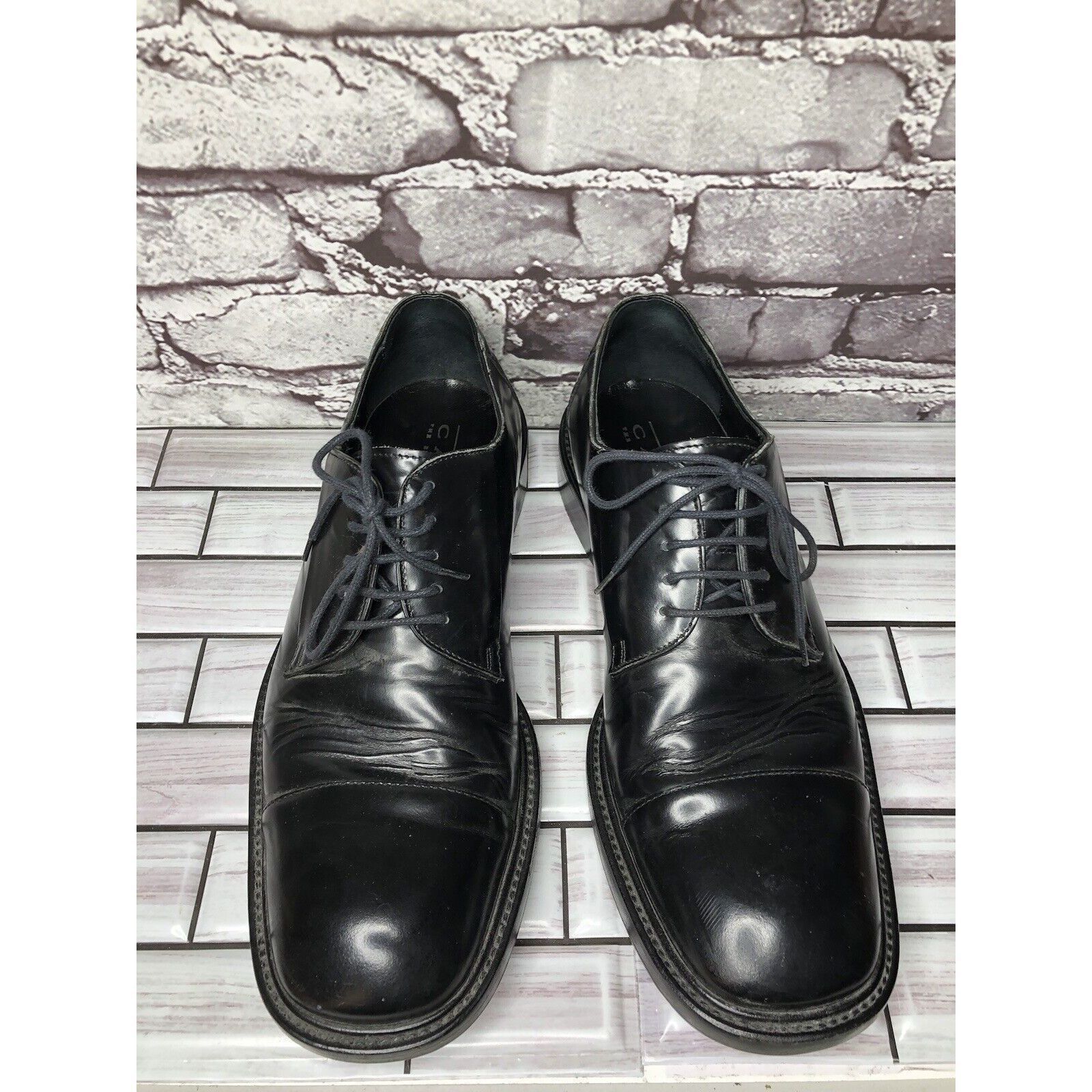 Other LAUDINO CACCIN Black Leather Cap Toe Oxfords Lace Dress Shoe Size US 9 / EU 42 - 7 Thumbnail